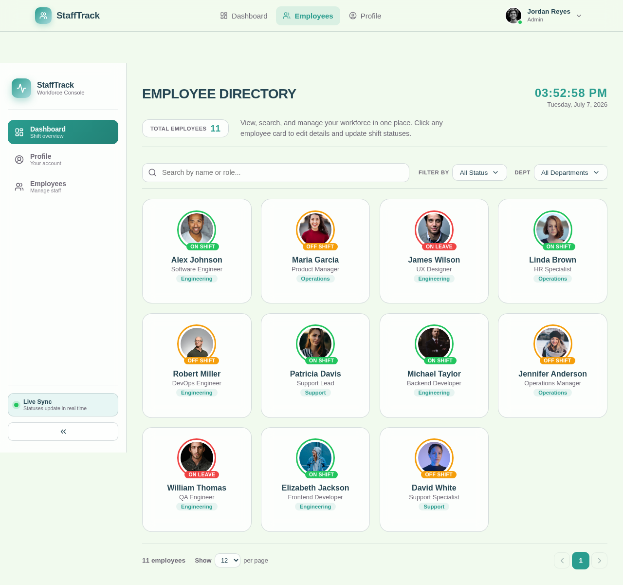 Employees design preview