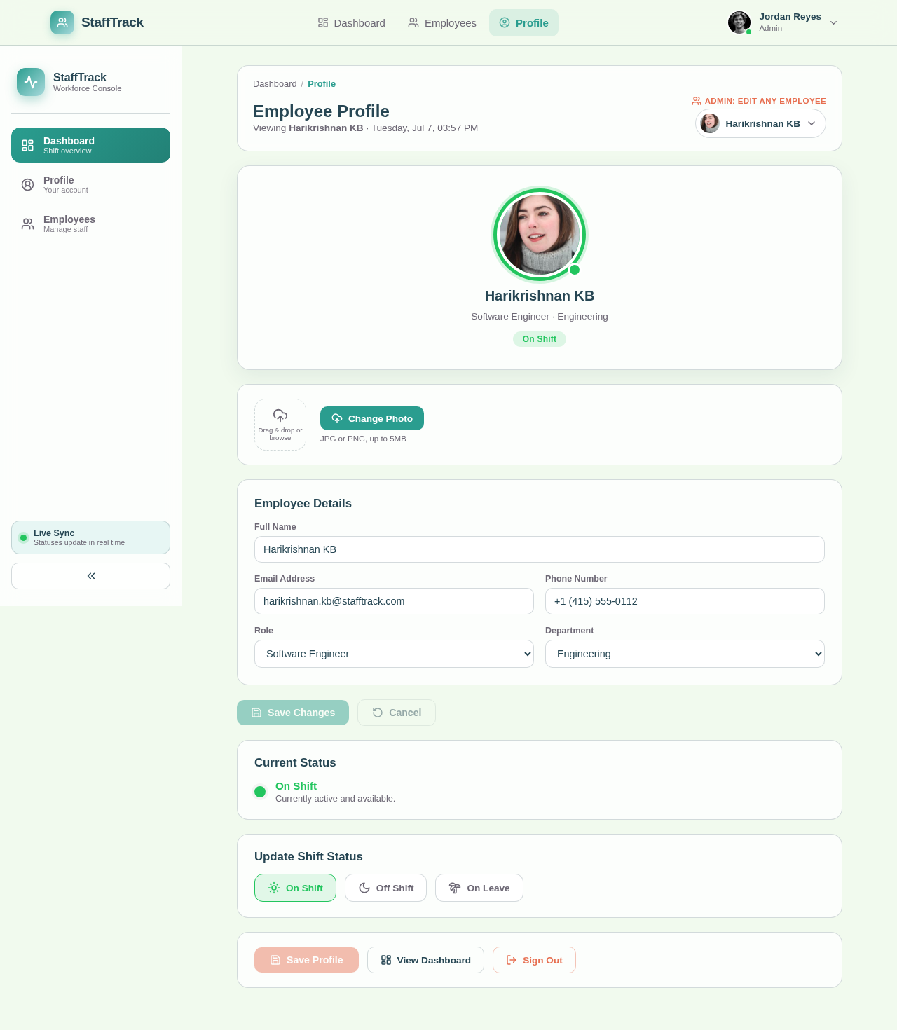 Profile design preview