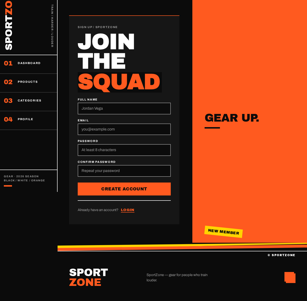 Sign Up design preview