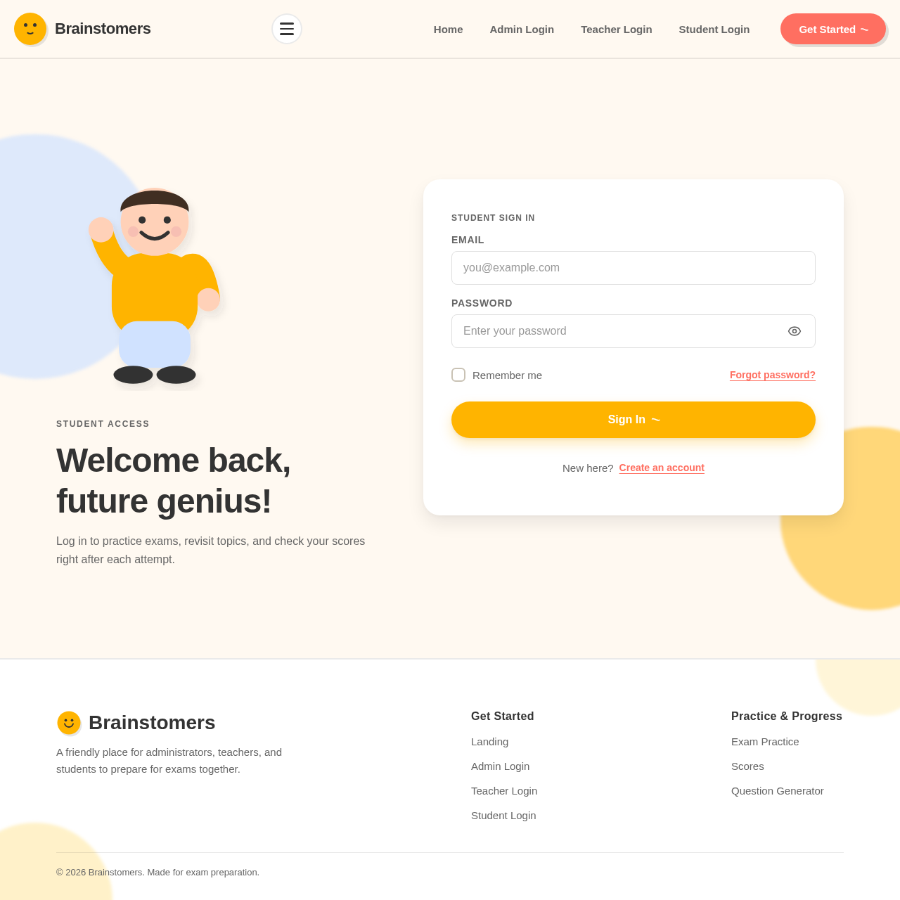 Student Login design preview