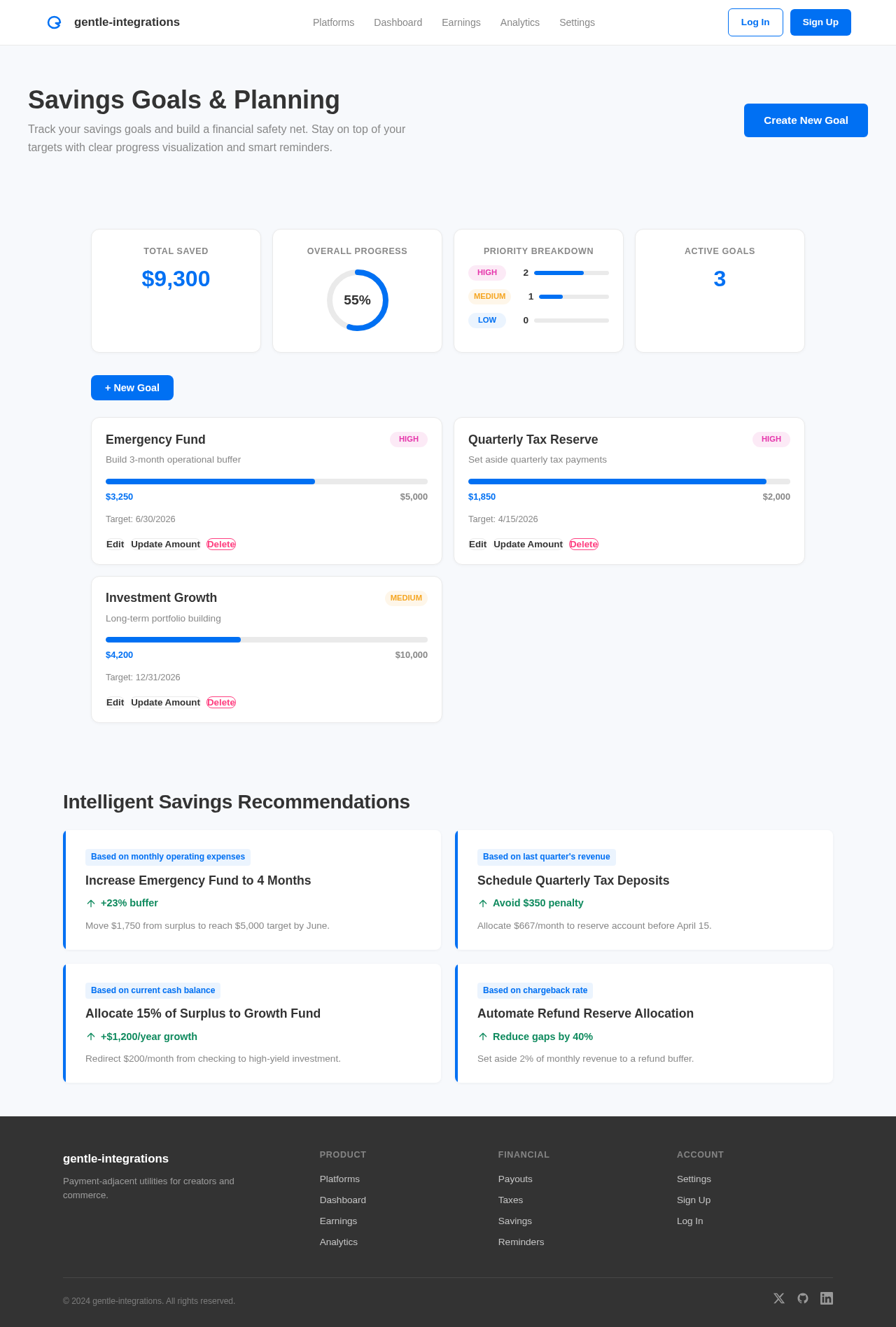 Savings design preview