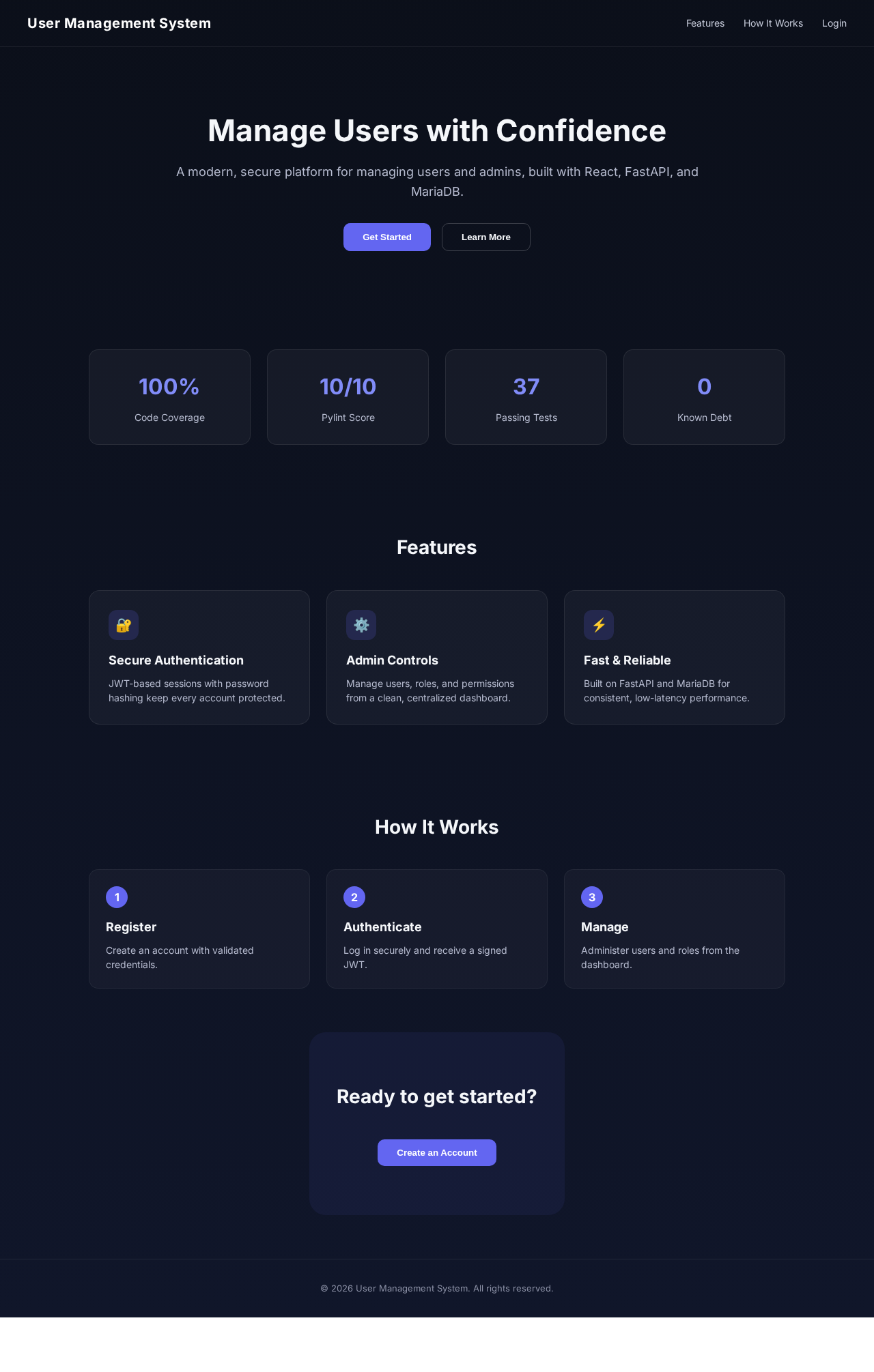Landing design preview