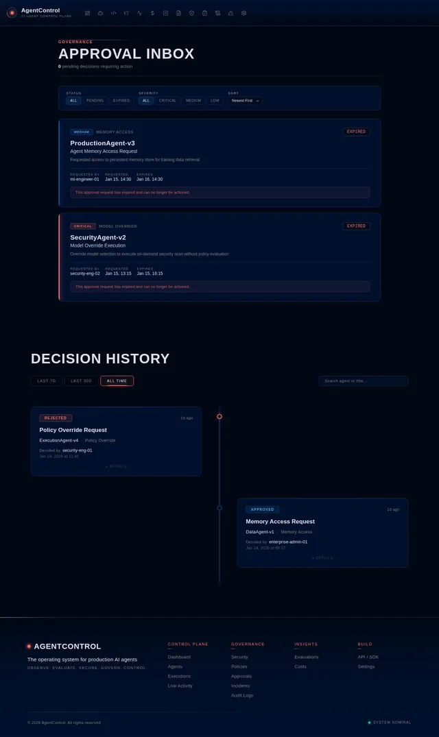 Approvals