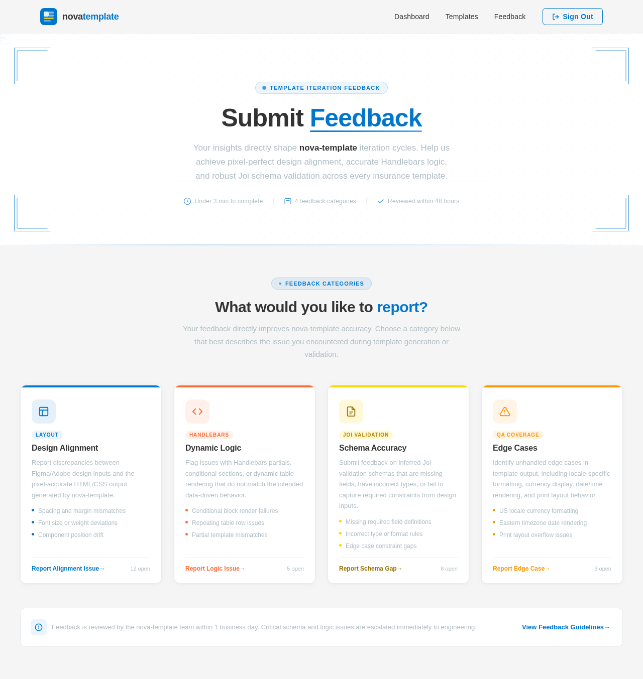 Feedback design preview