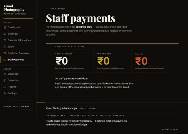 Staff Payments