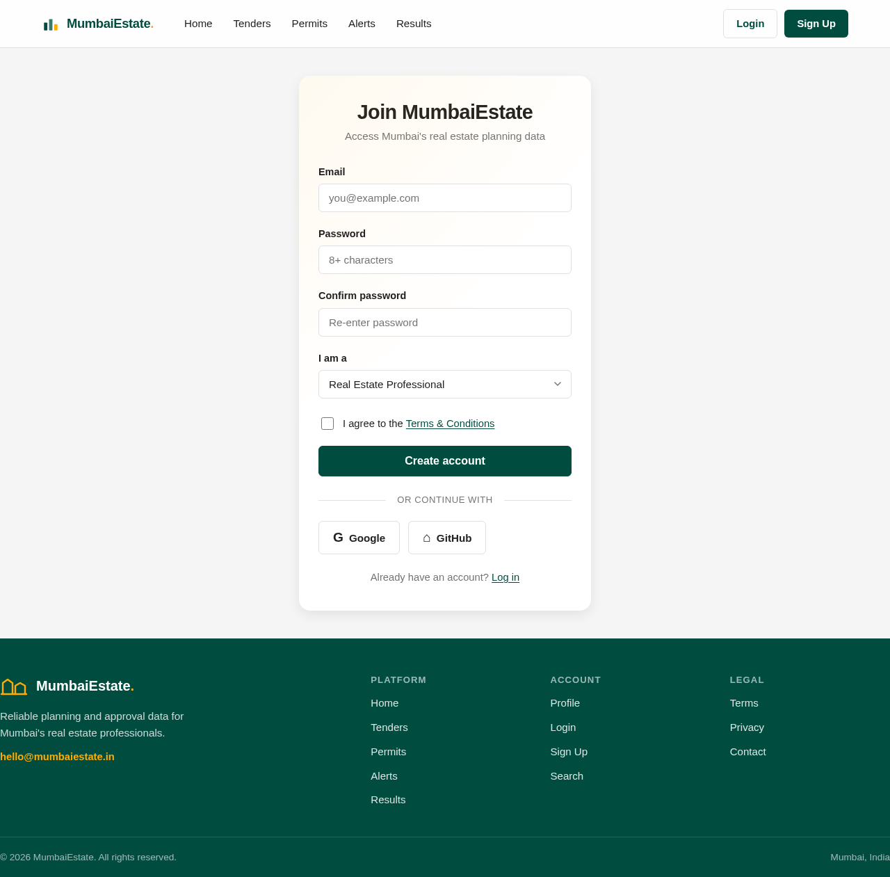 Signup design preview