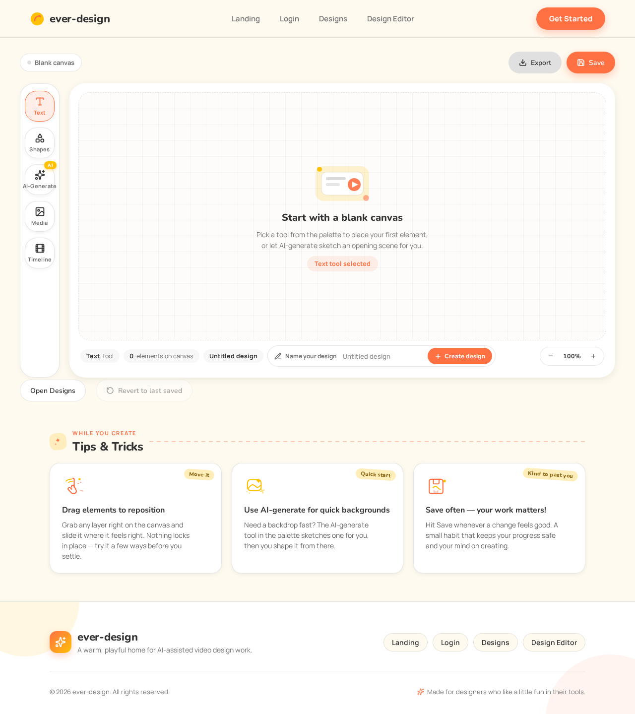 Design Editor design preview