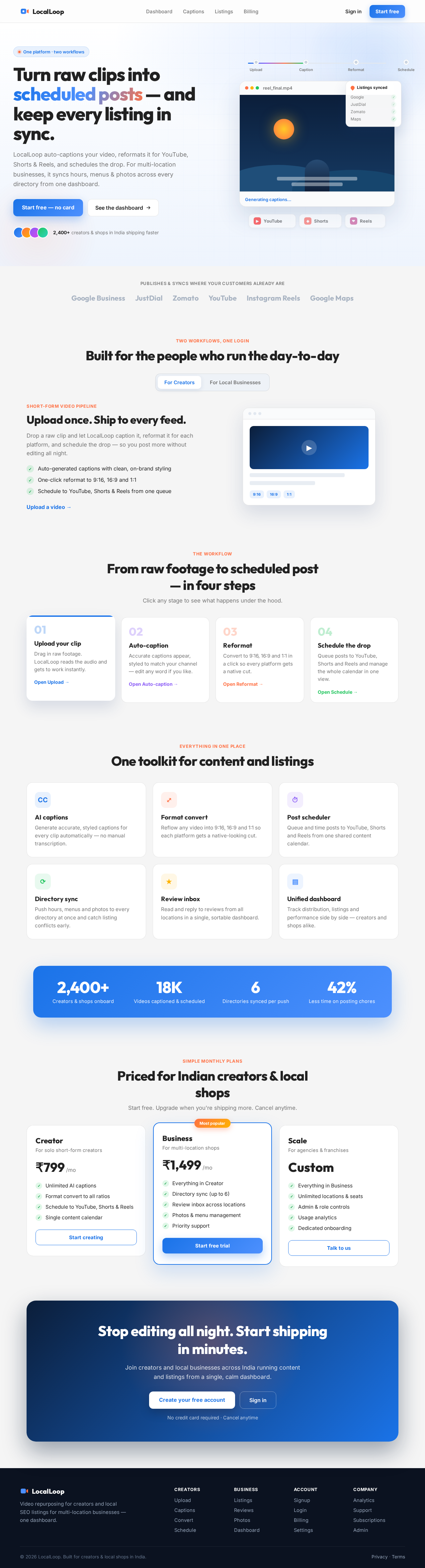 Landing design preview