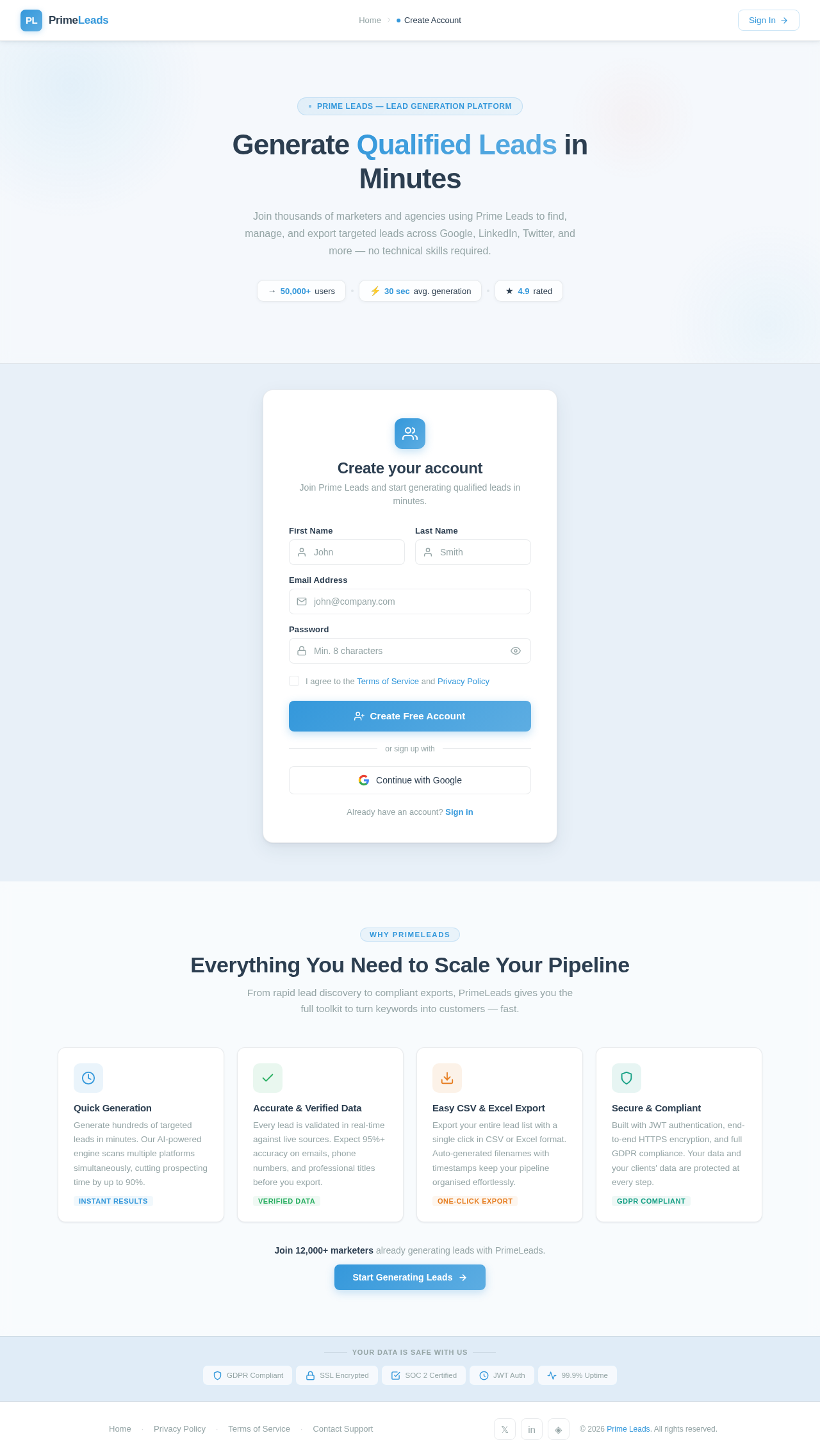 Signup design preview