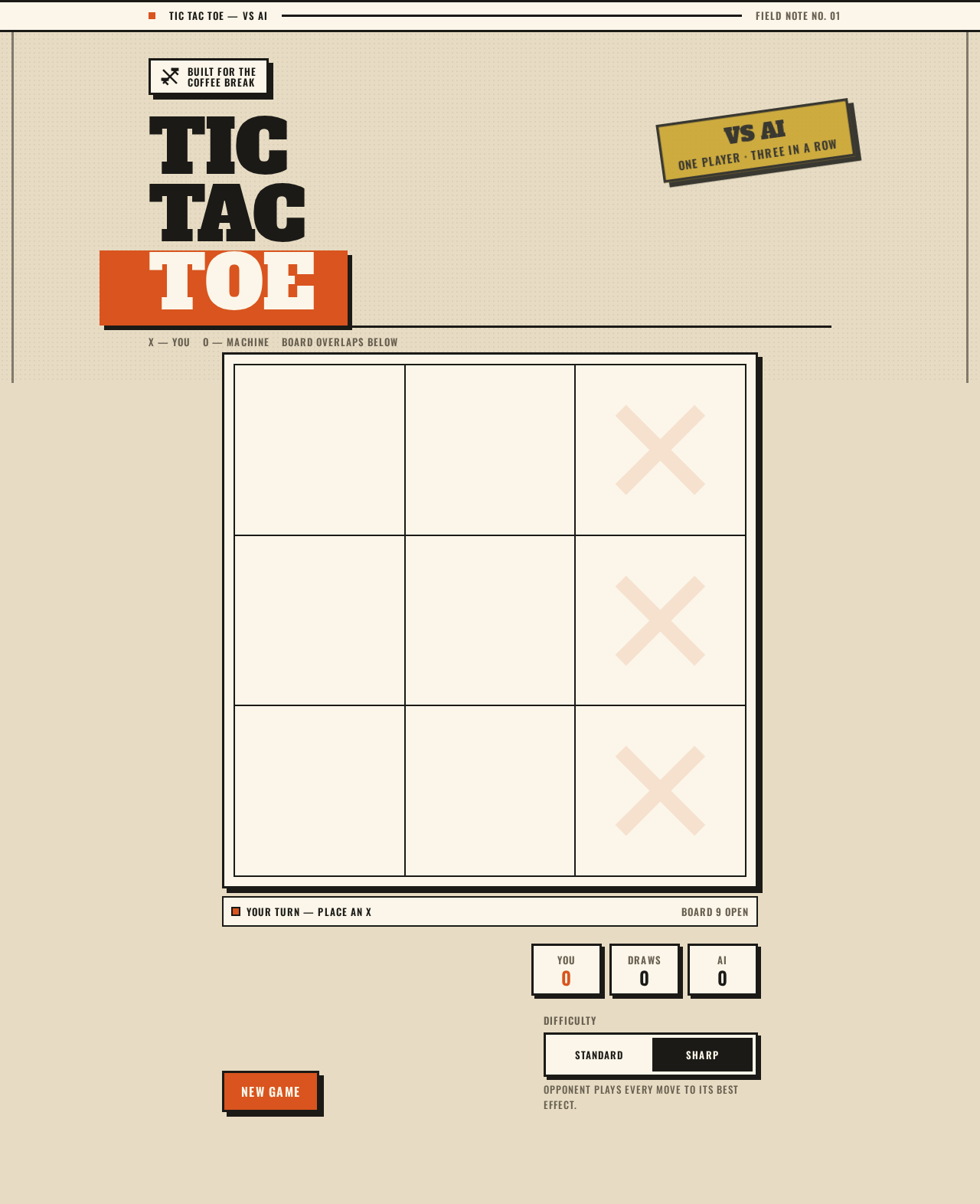 Tic Tac Toe design preview
