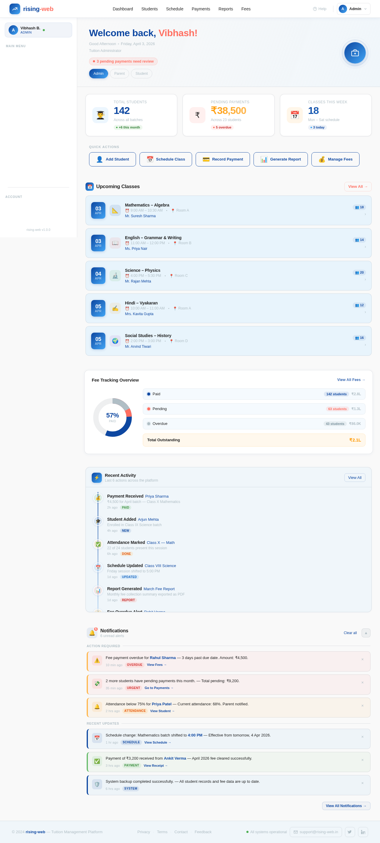 Dashboard design preview