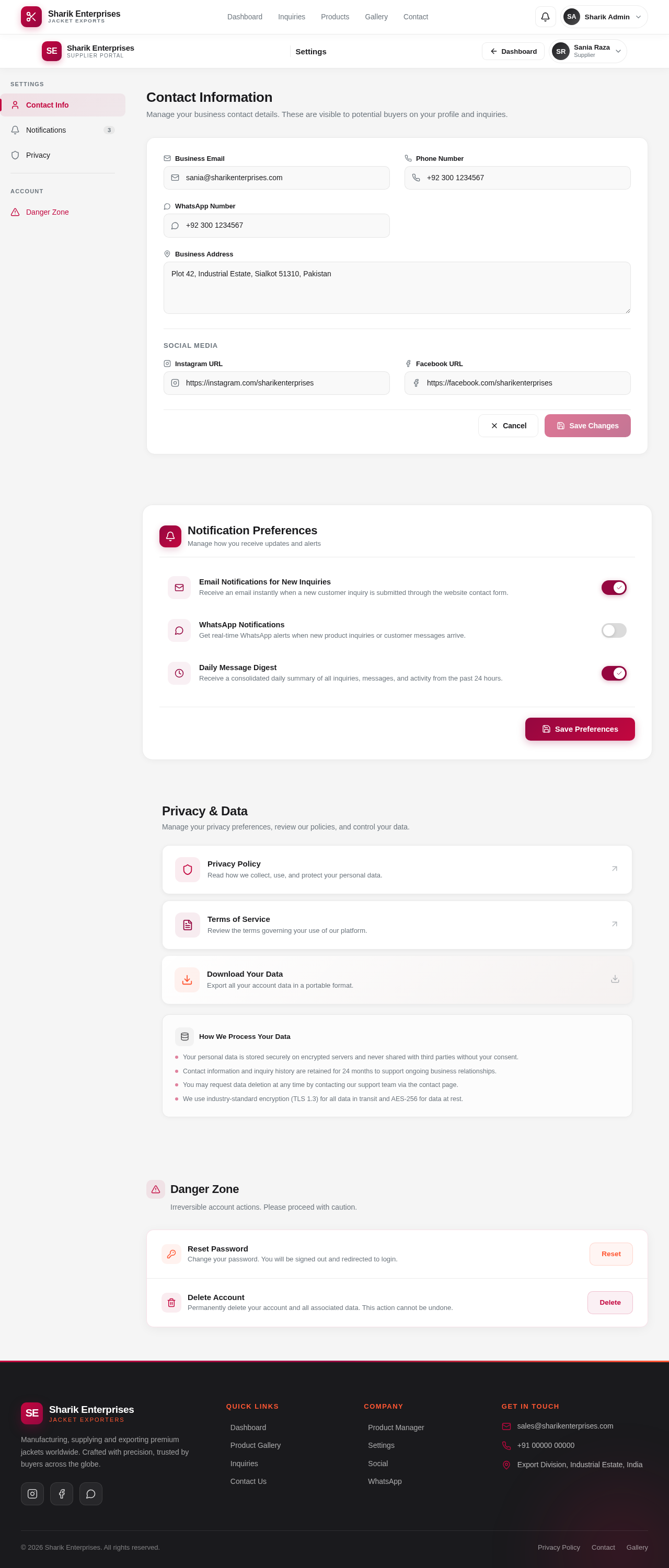 Settings design preview