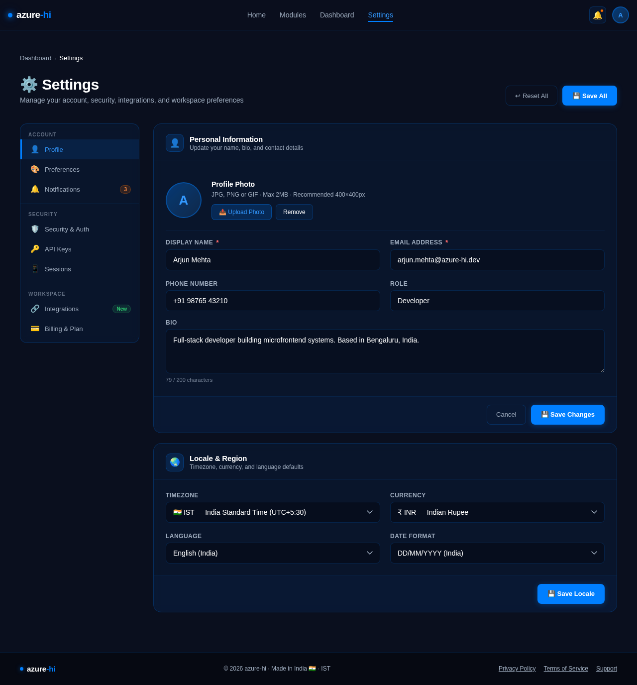 Settings design preview