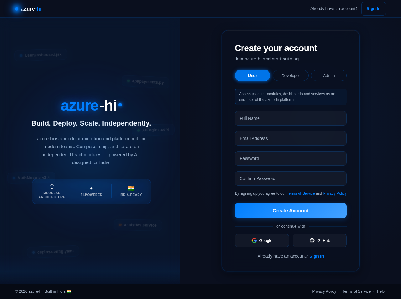 Signup design preview
