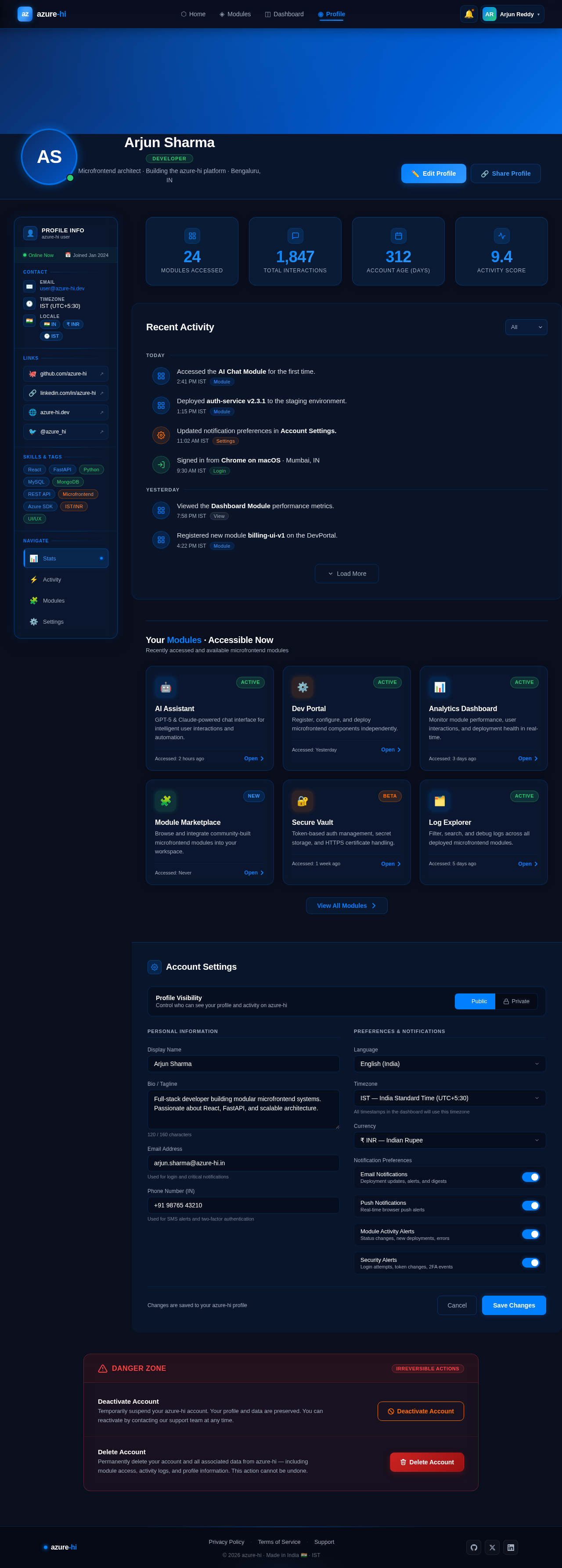 Profile design preview