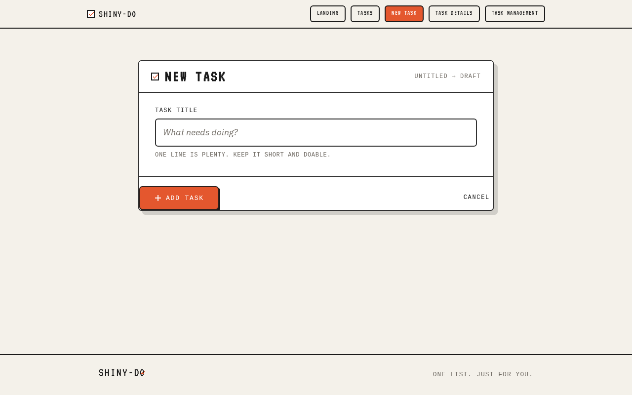 New Task design preview