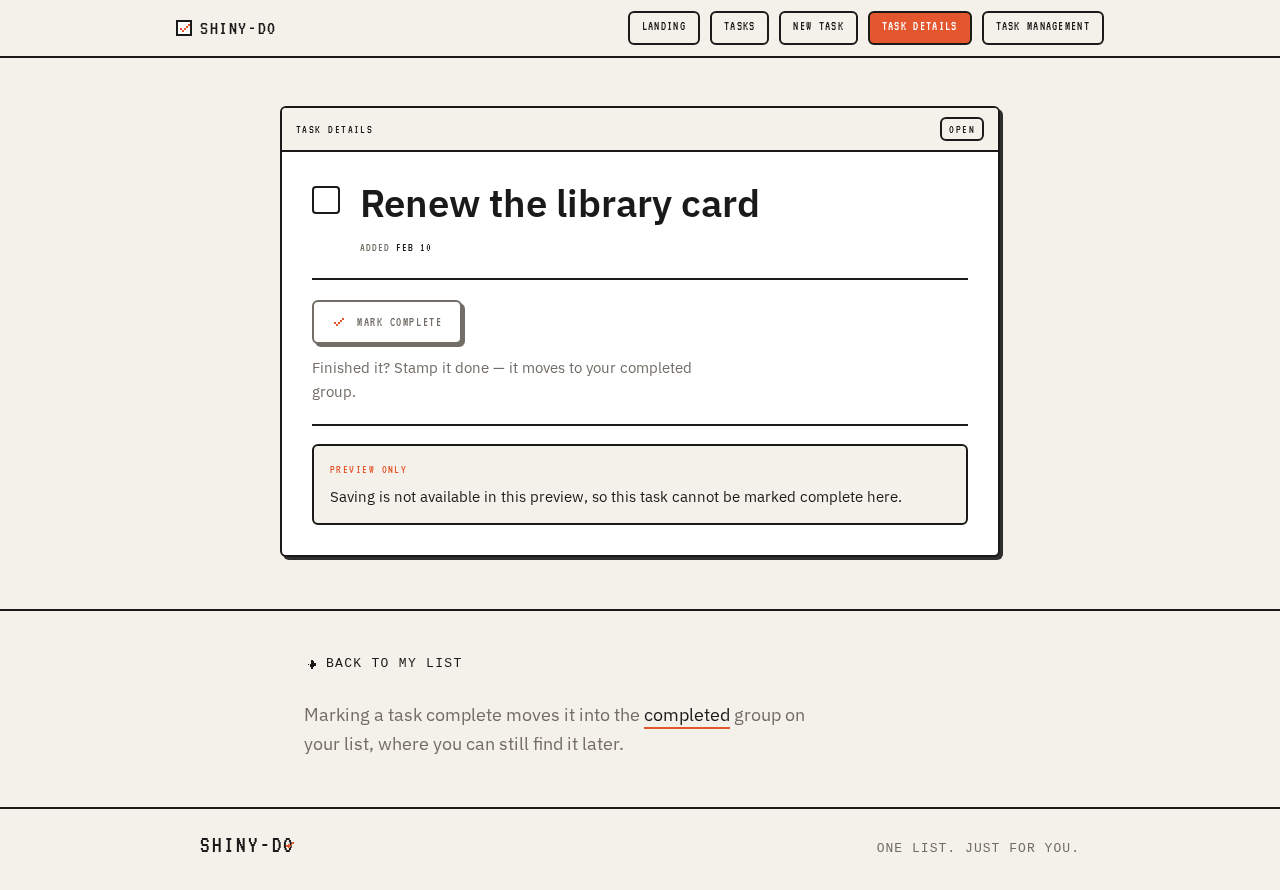 Task Details design preview