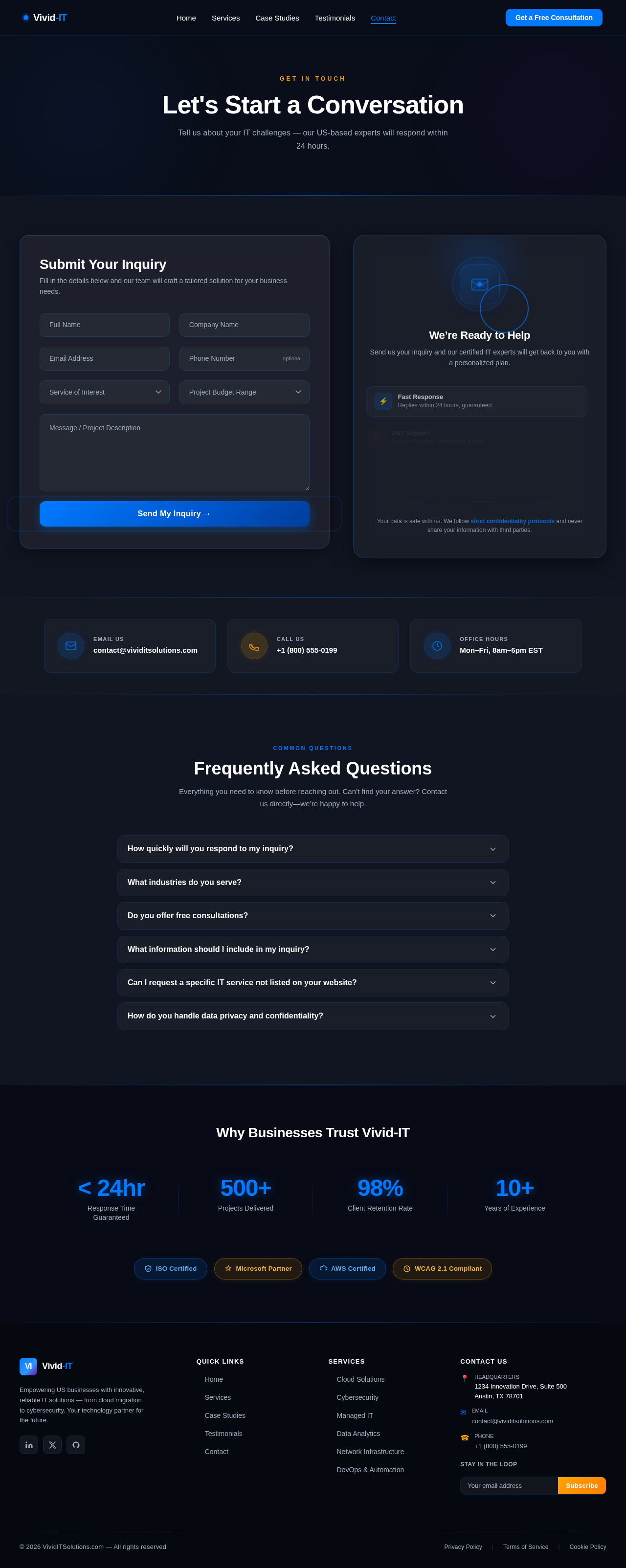 Inquiries design preview