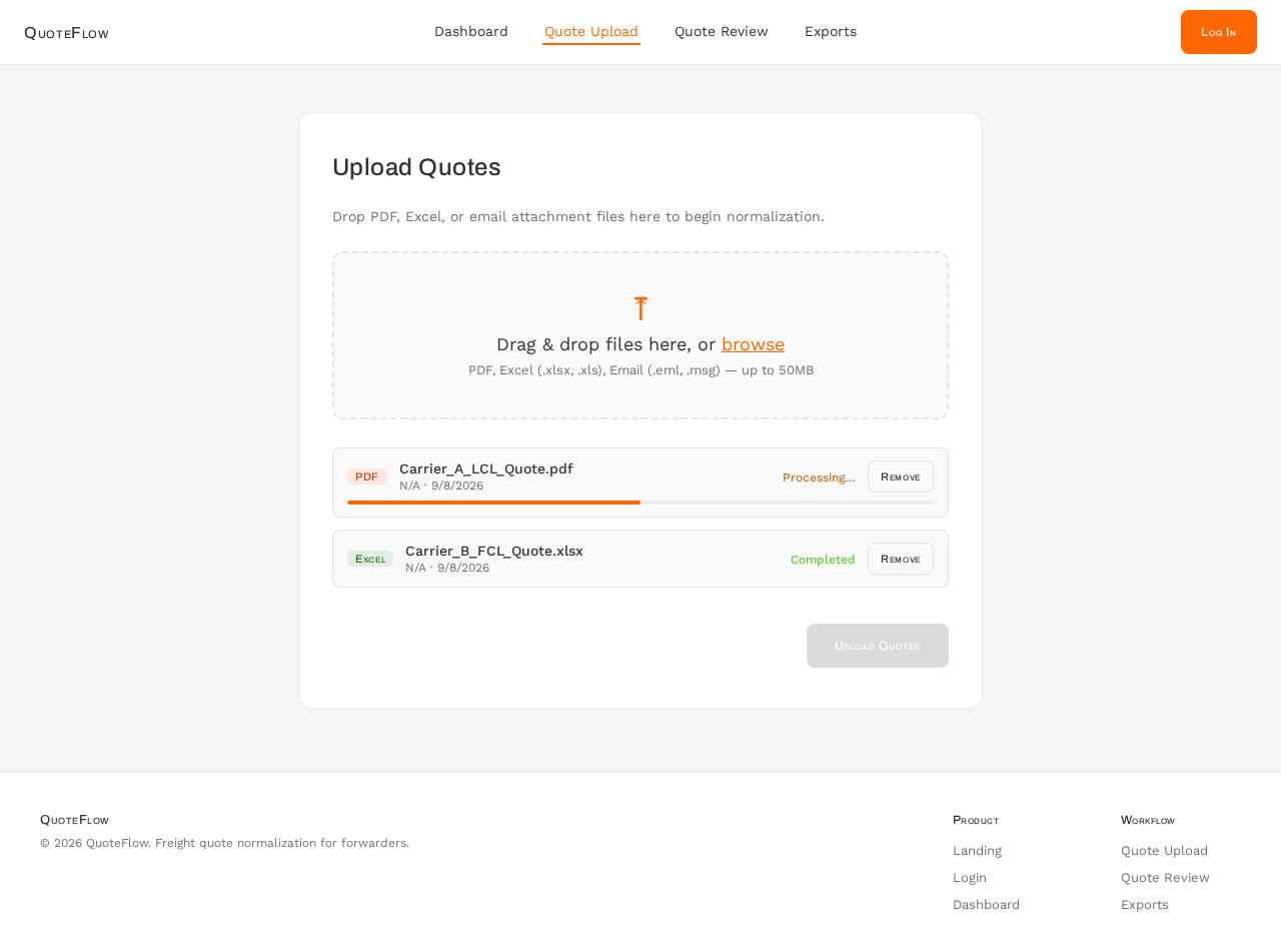 Quote Upload design preview