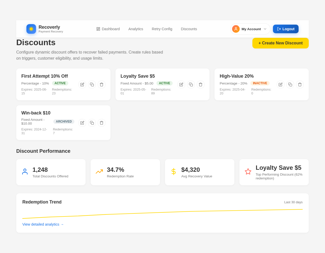 Discounts design preview