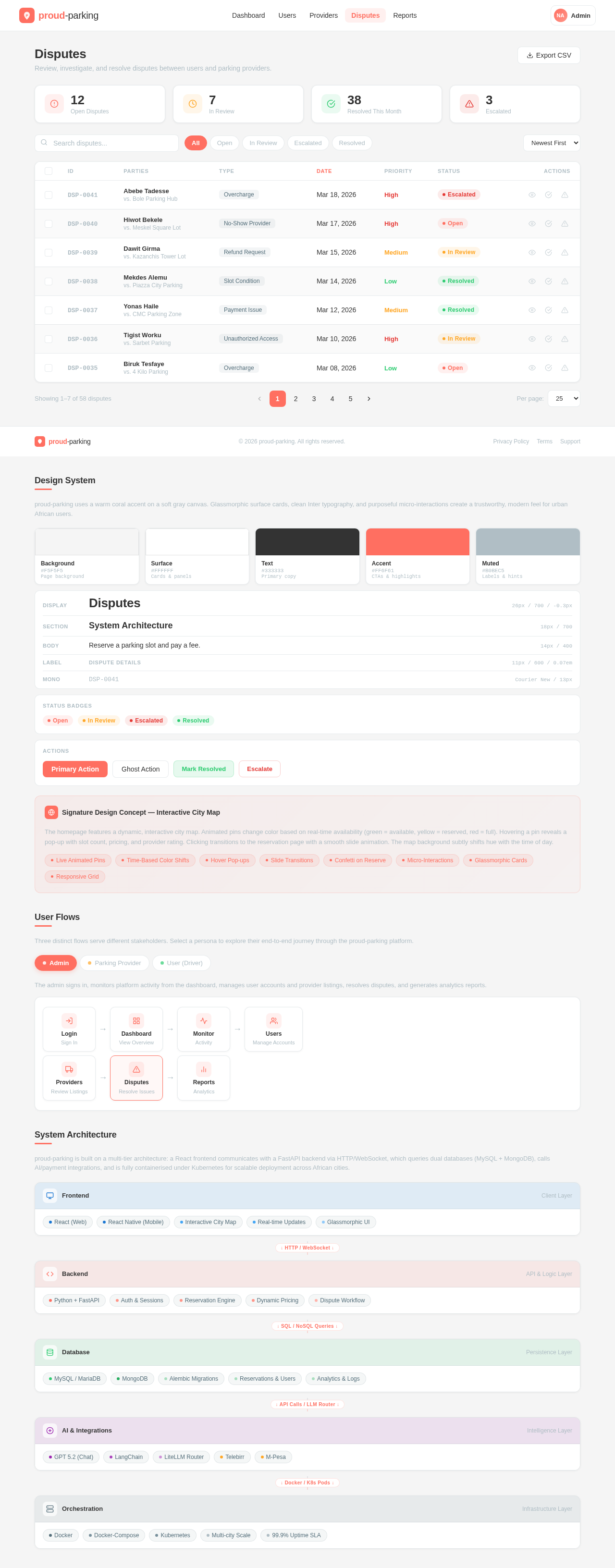 Disputes design preview