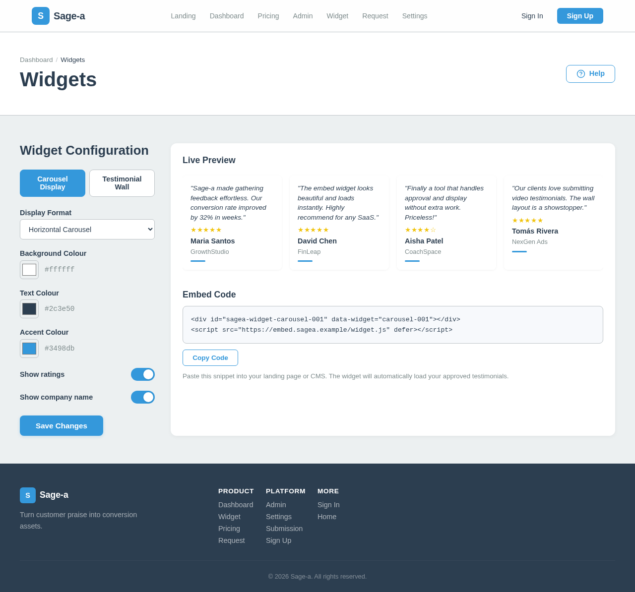 Widget design preview