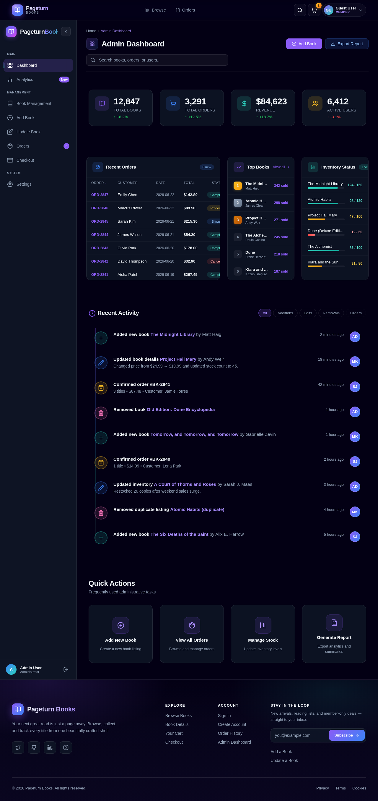 AdminDashboard design preview