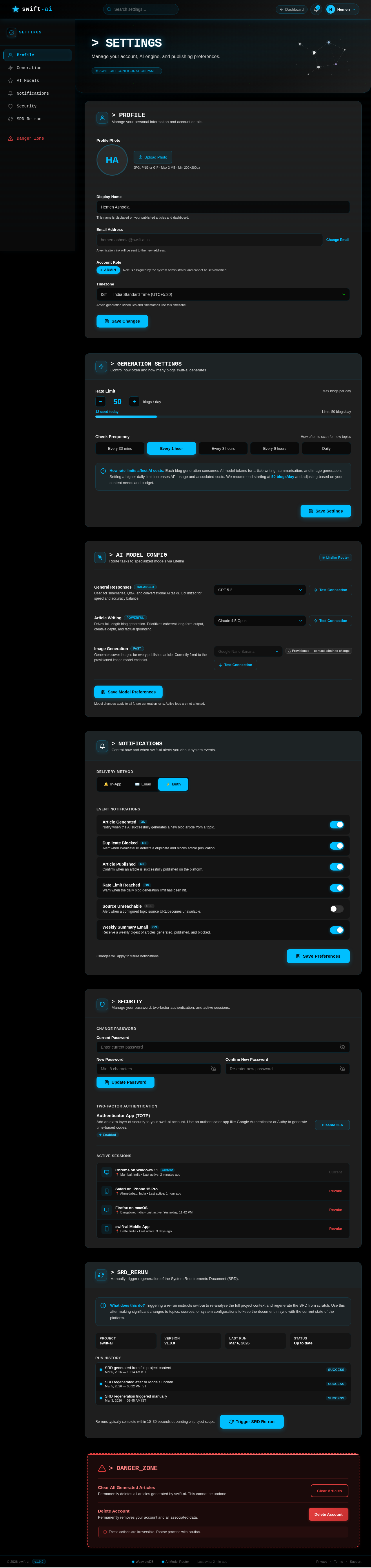 Settings design preview