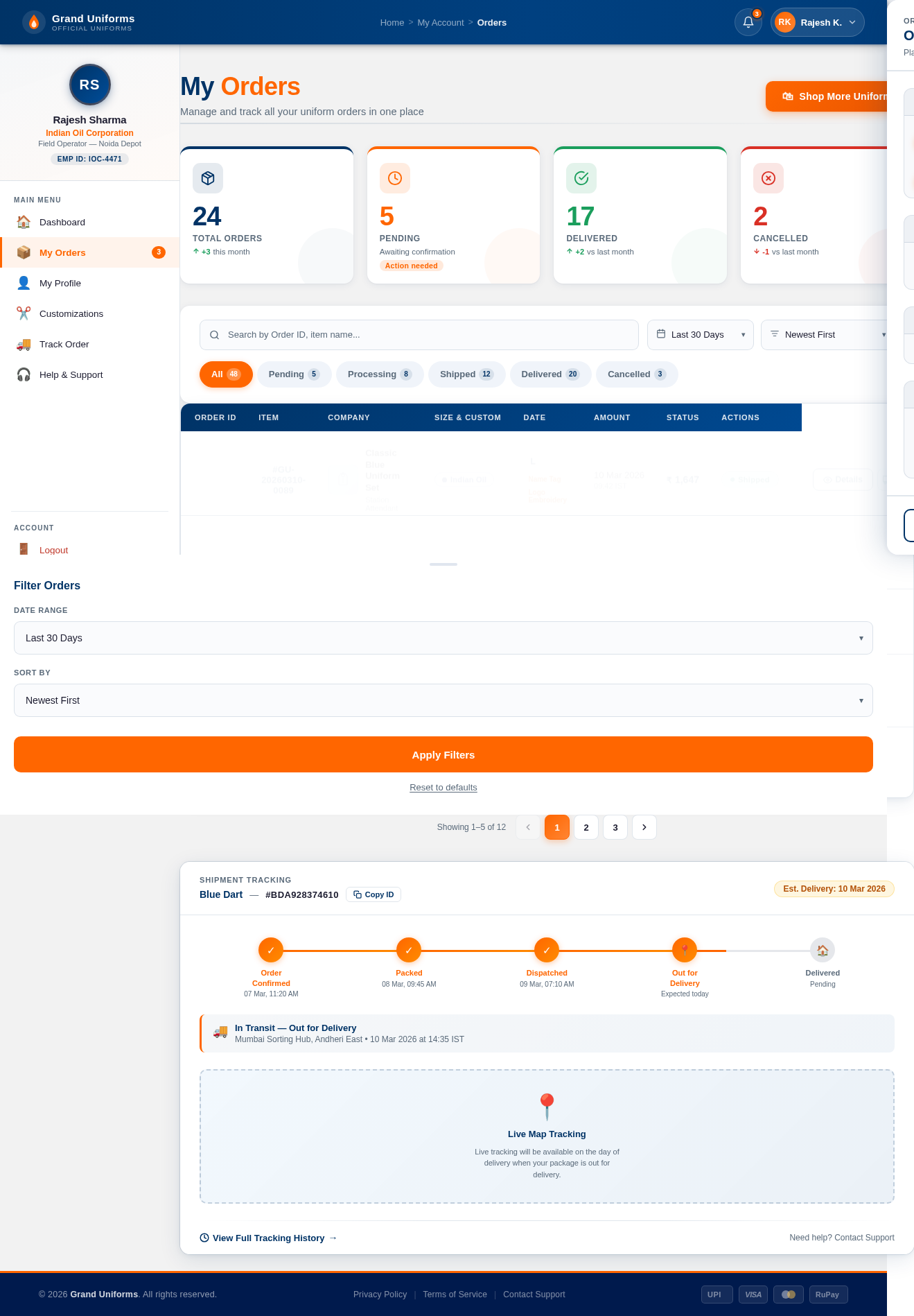 Orders design preview