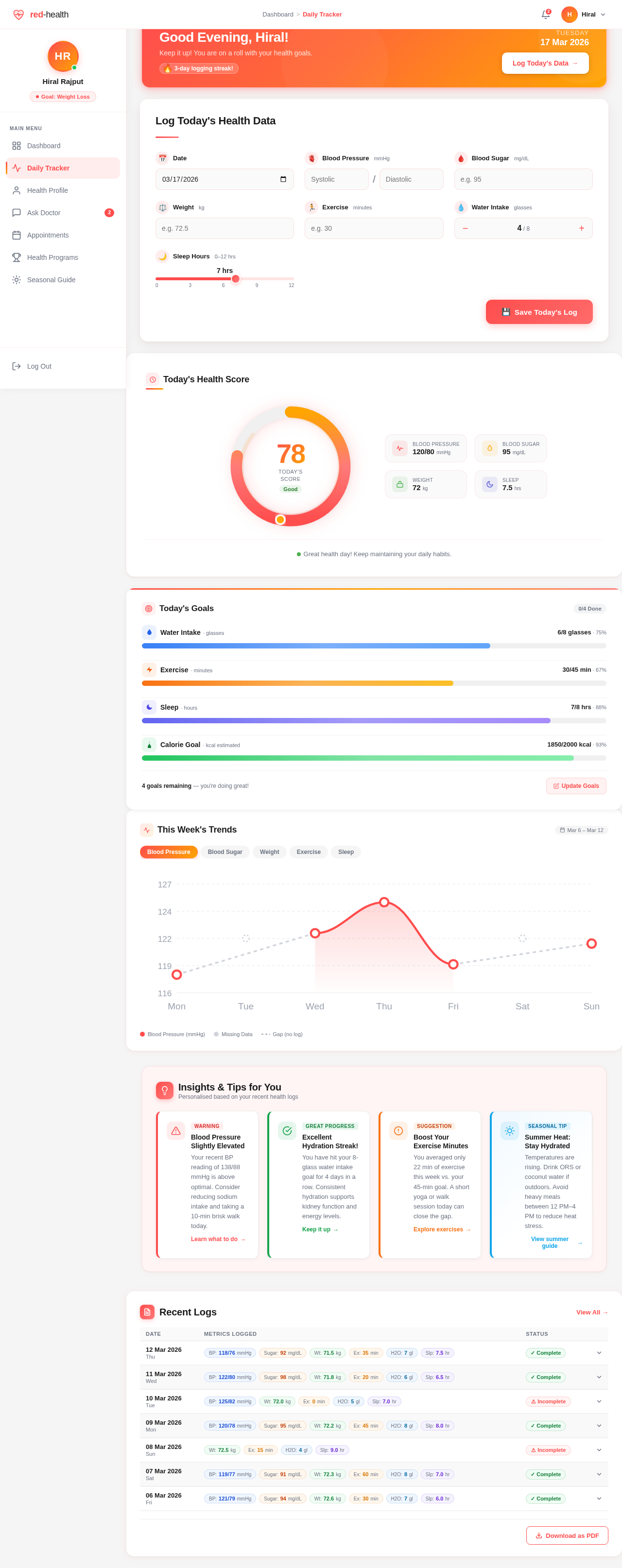 Daily Tracker design preview