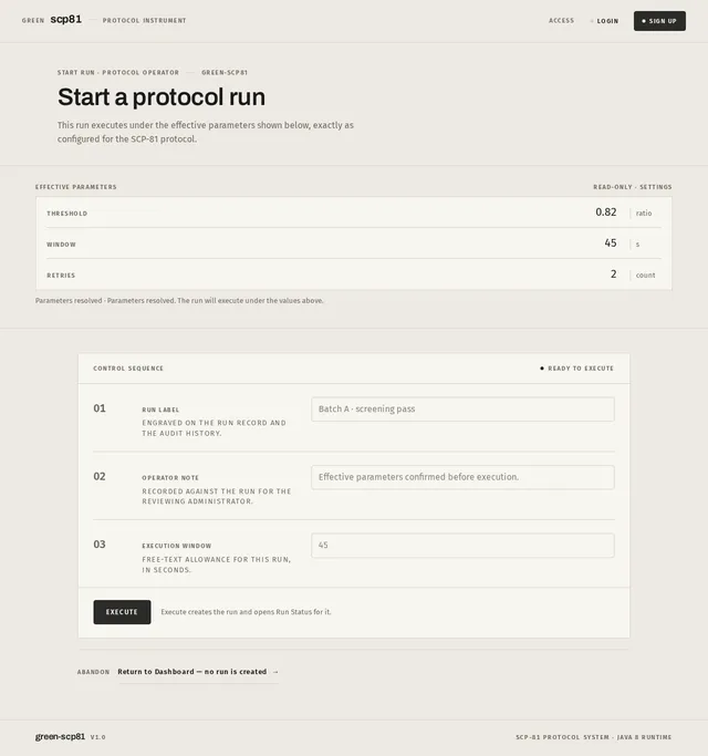 Start Run
