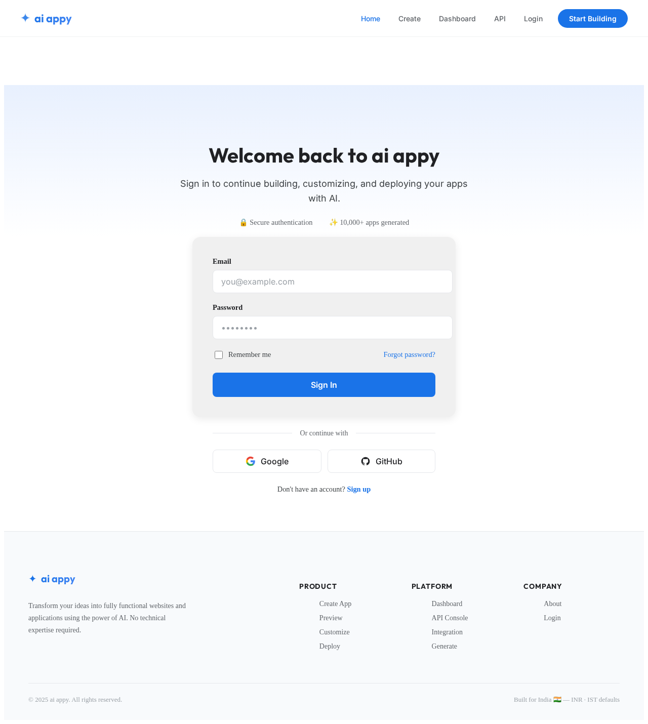 Login design preview