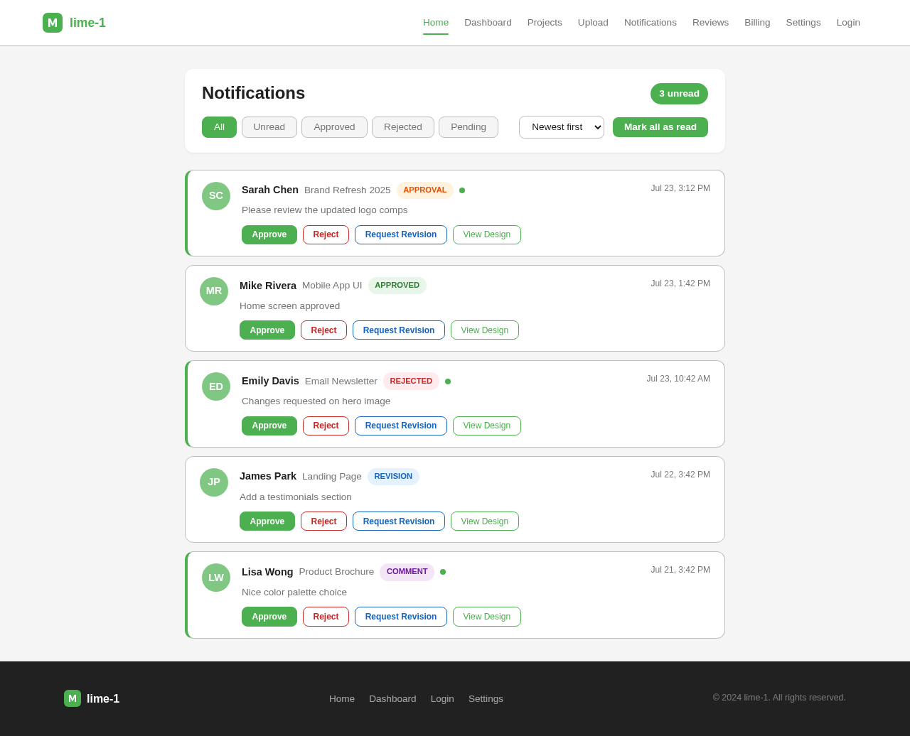 Notification design preview