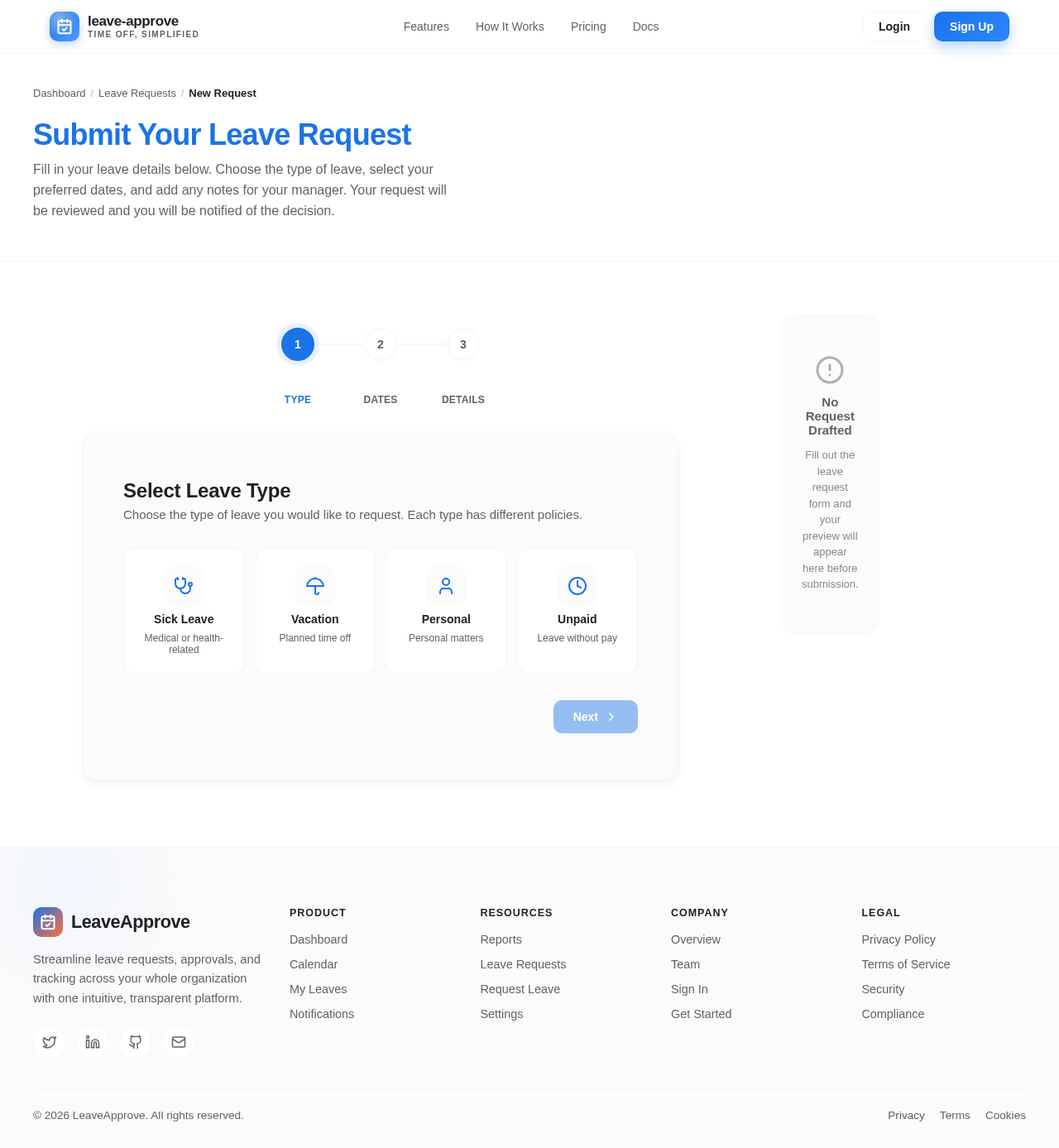 LeaveRequest design preview