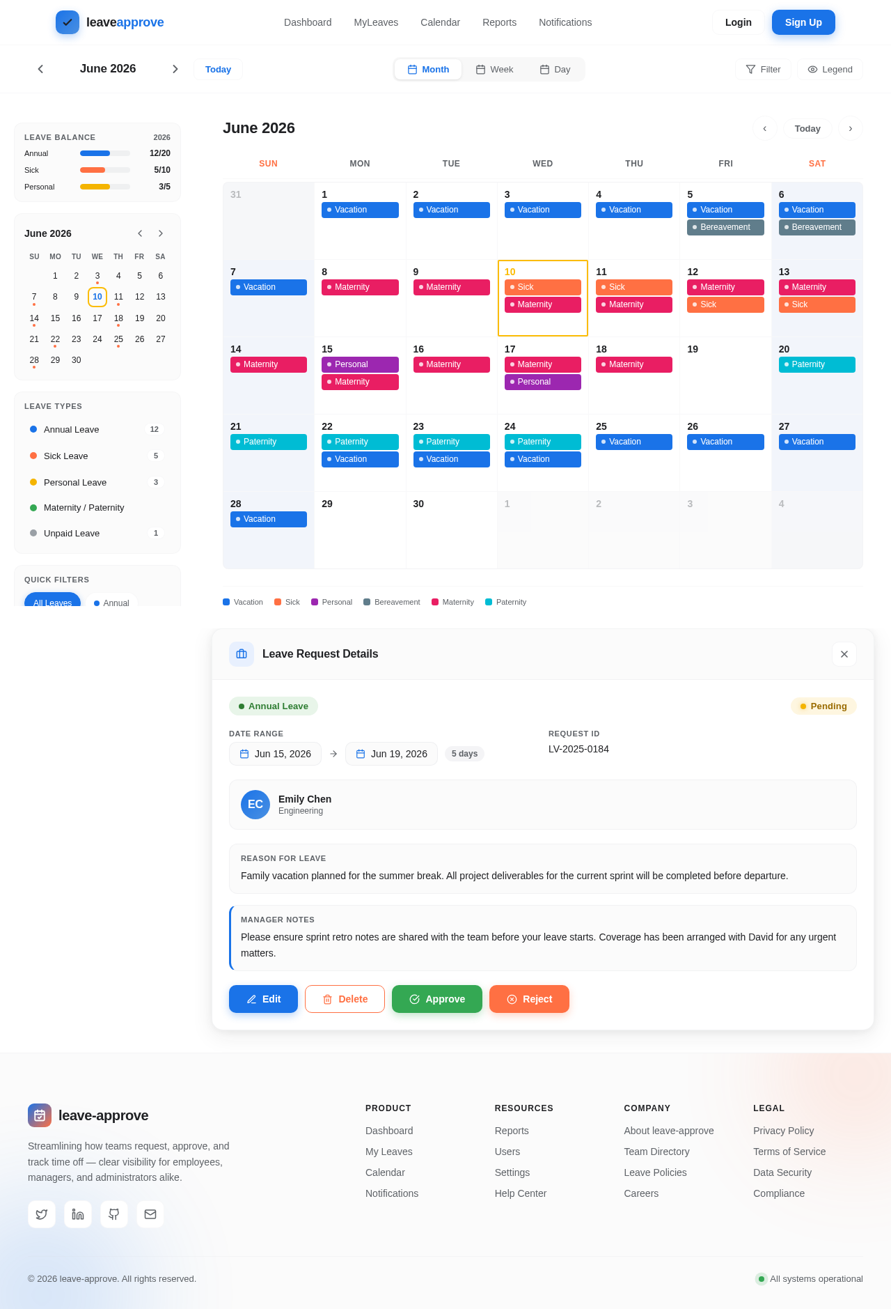 Calendar design preview