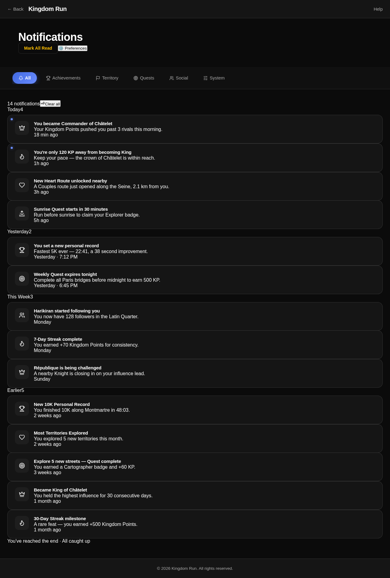 Notifications design preview