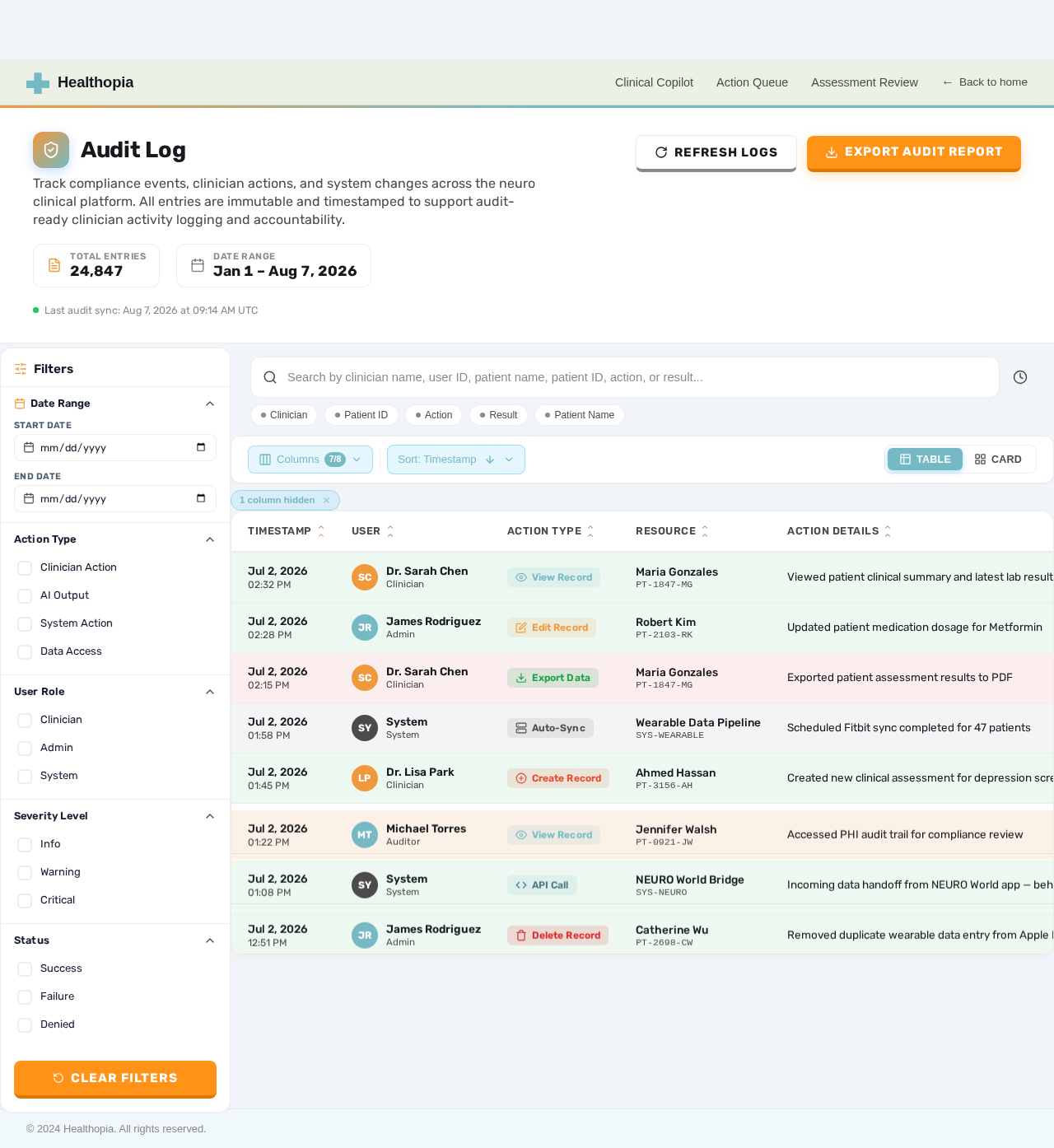 AuditLog design preview