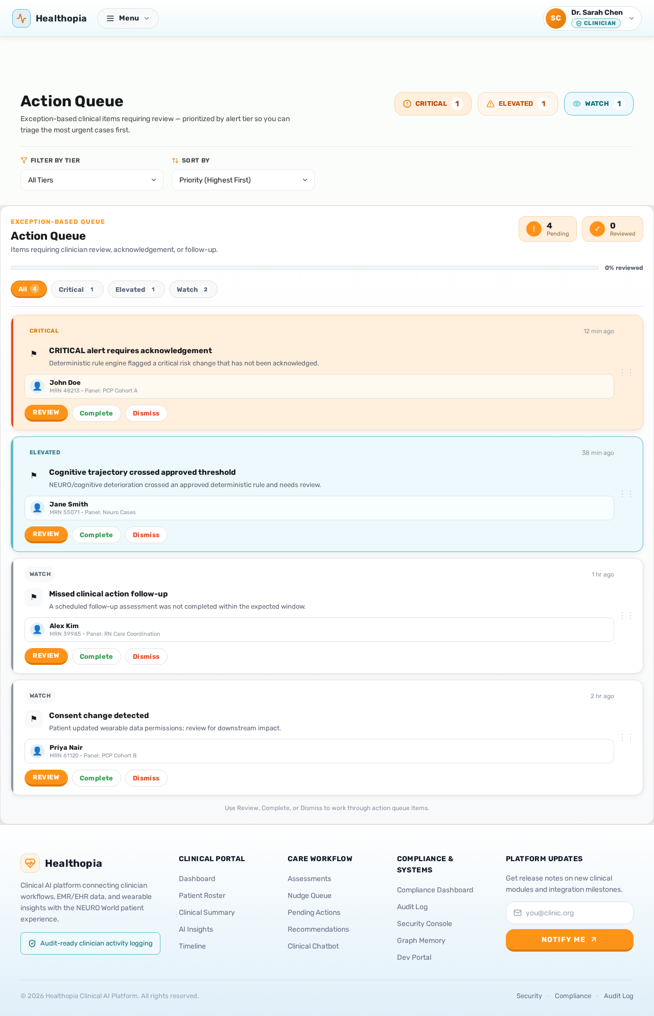 Action Queue design preview