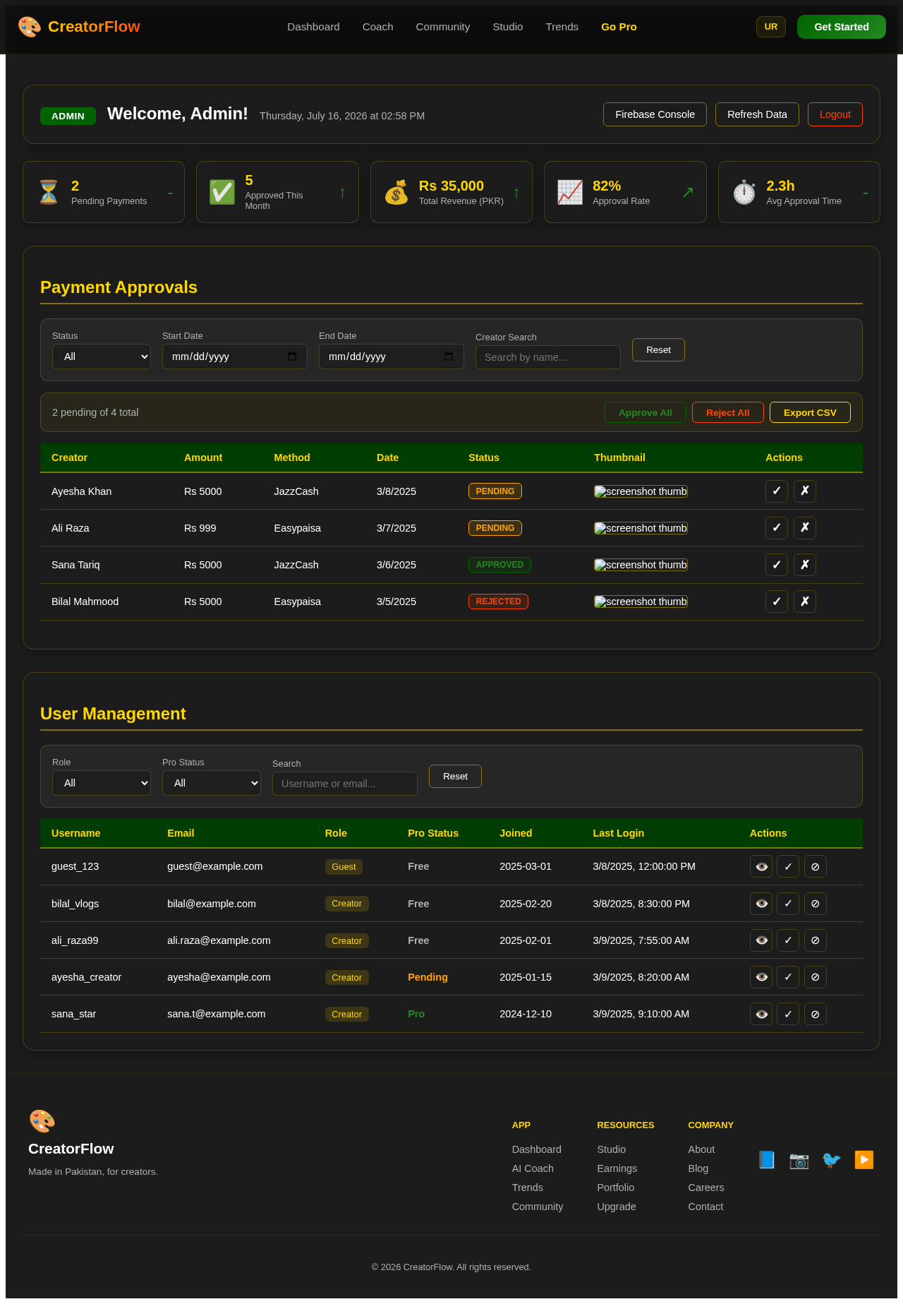 Admin design preview