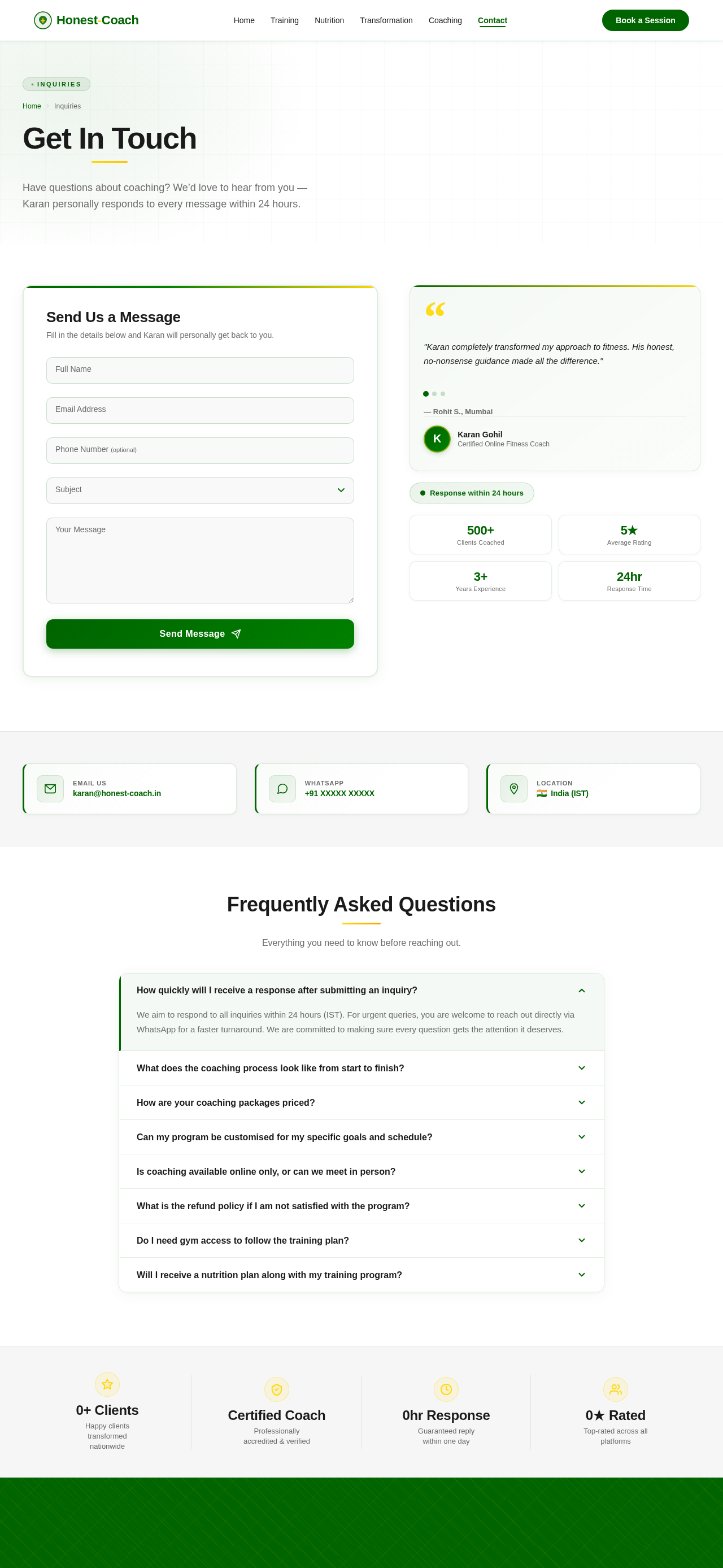 Inquiries design preview
