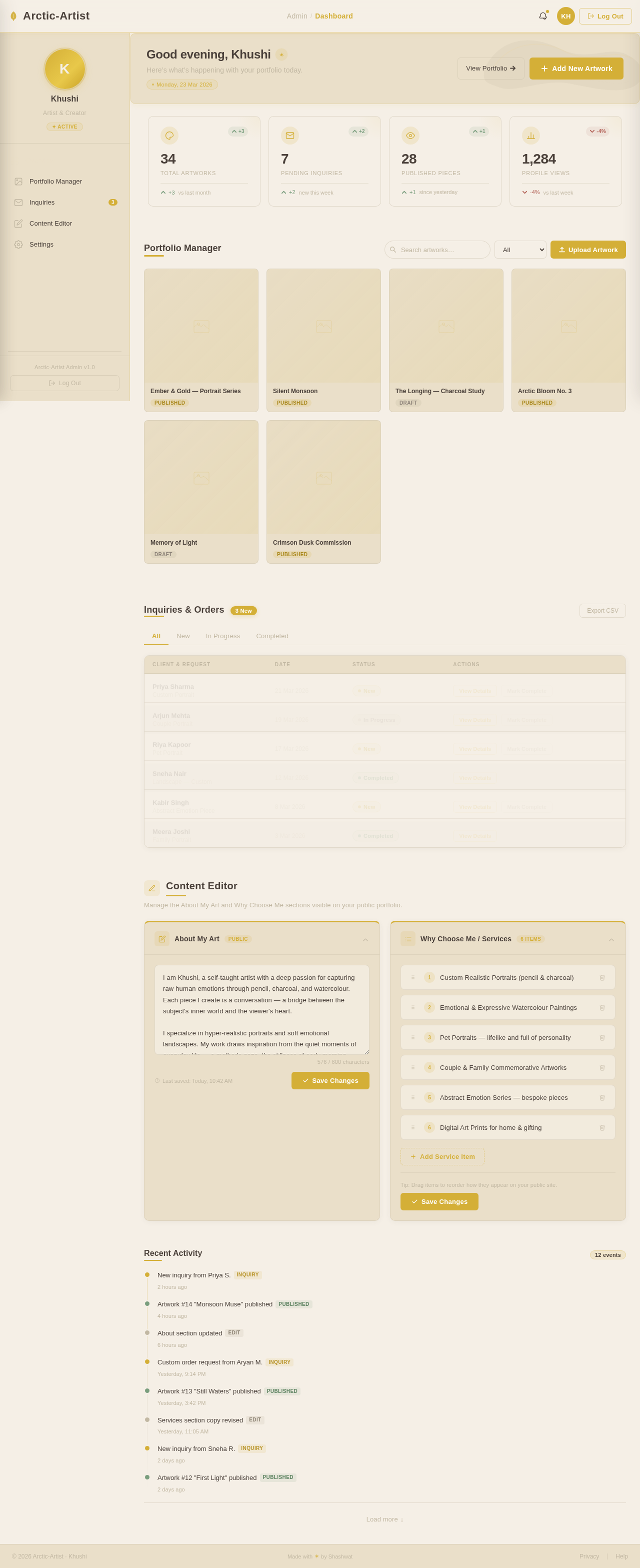Dashboard design preview