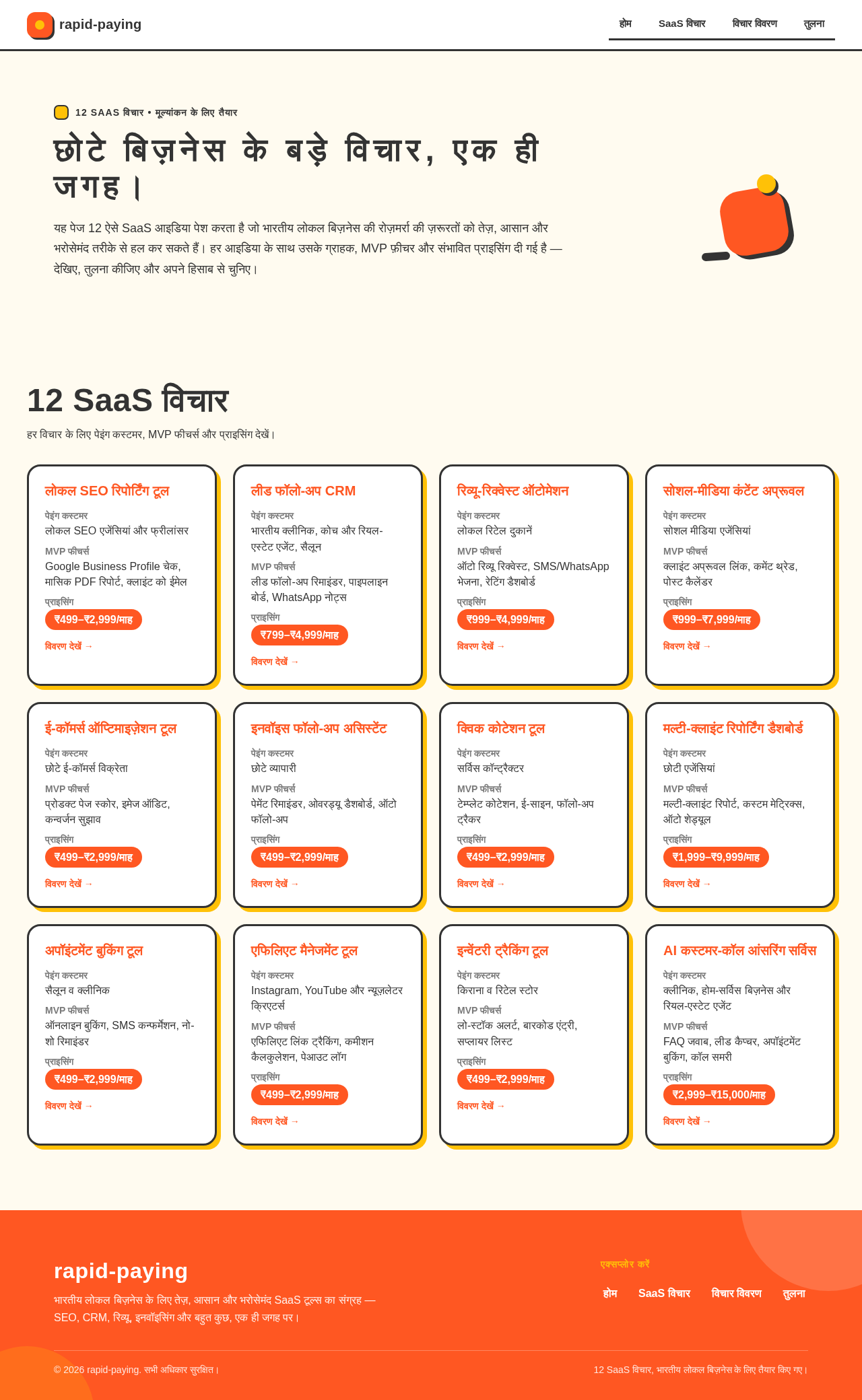 SaaS Ideas design preview