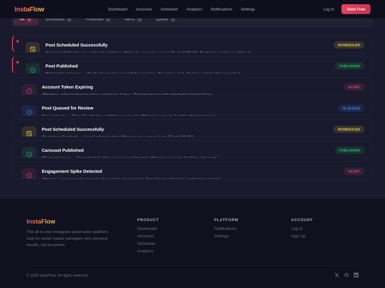 Notifications design preview