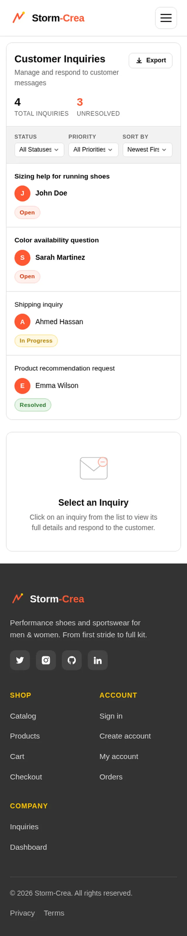 Inquiries