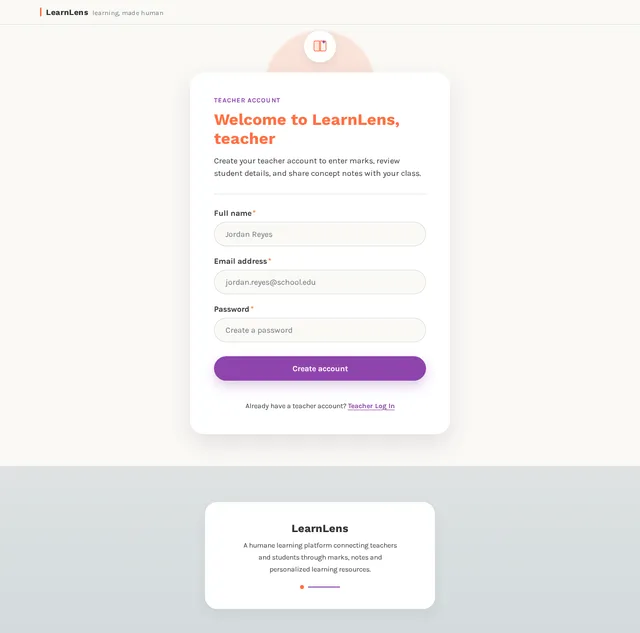 Teacher Sign Up