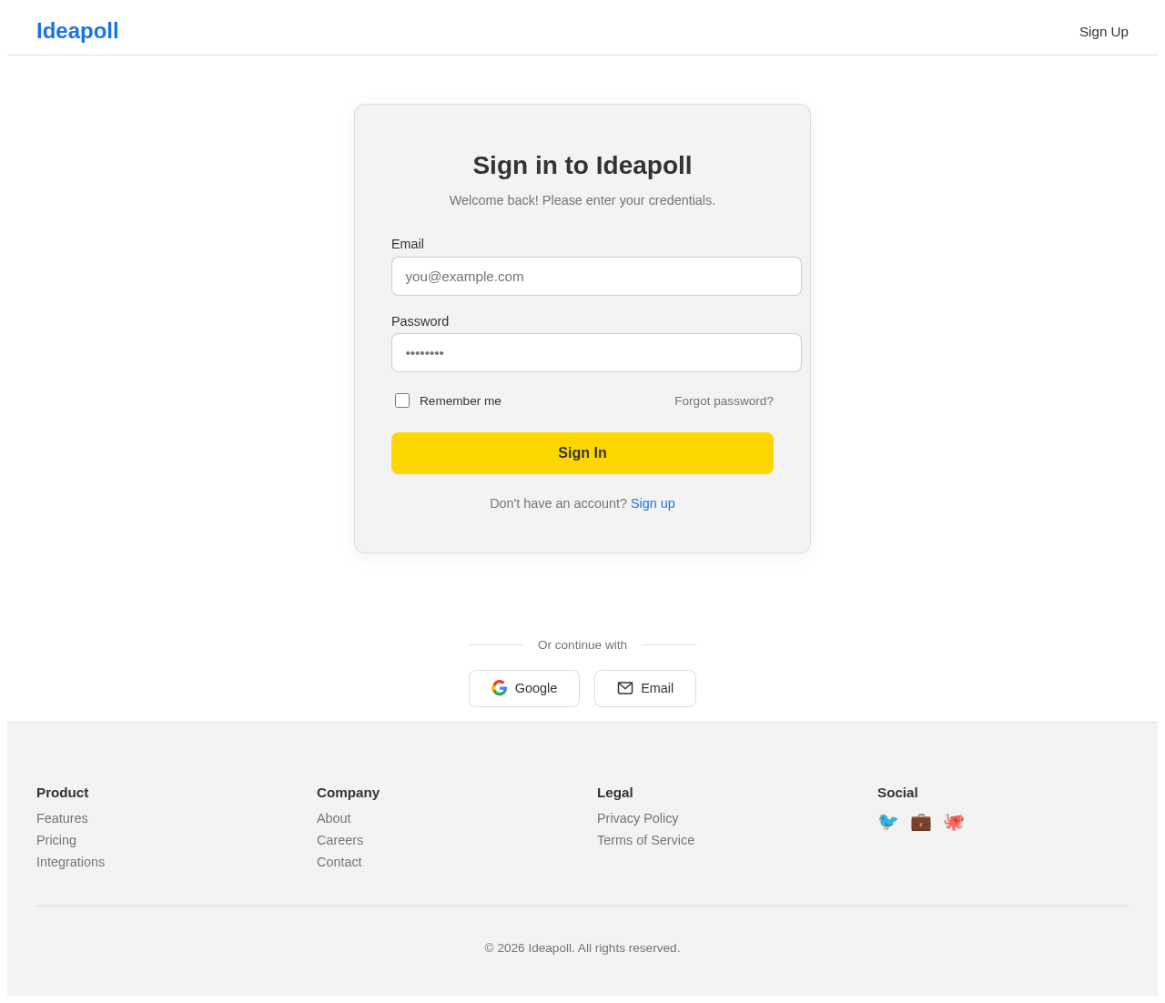 Login design preview