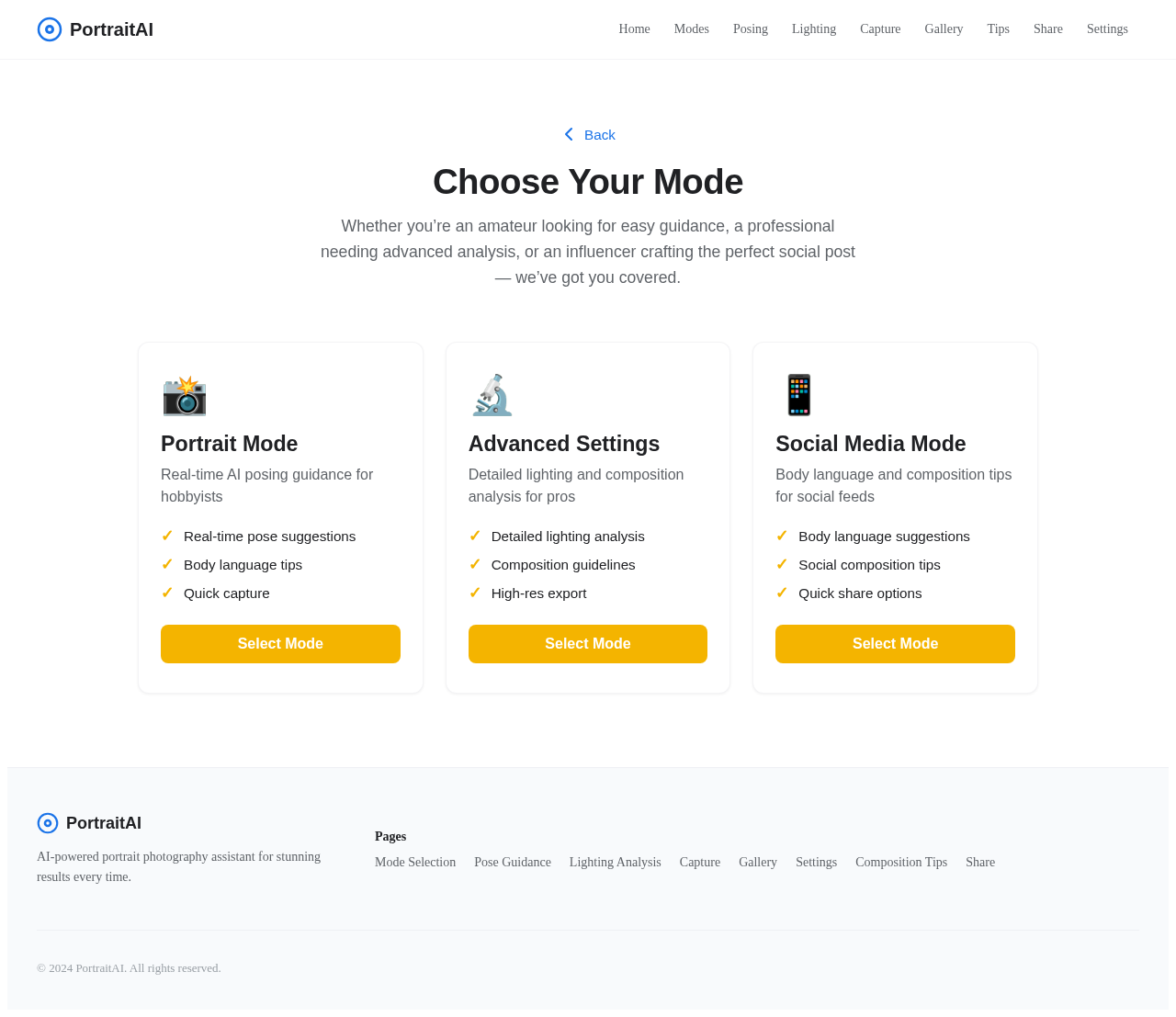 ModeSelection design preview