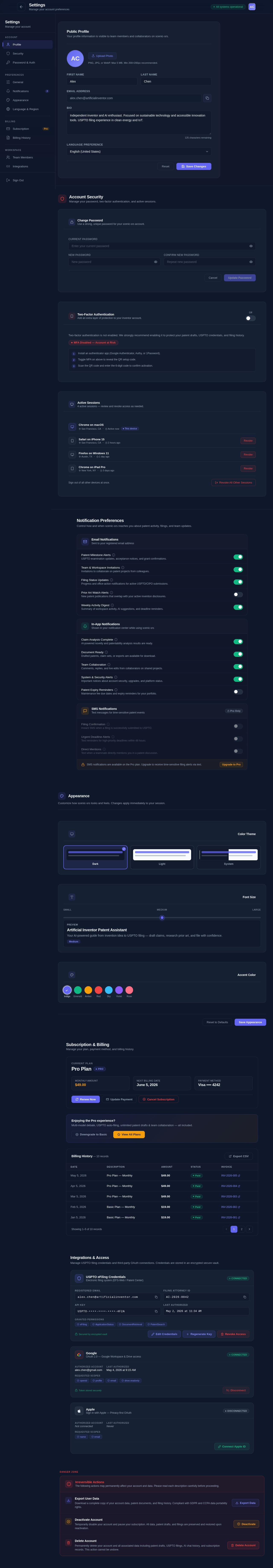 Settings design preview