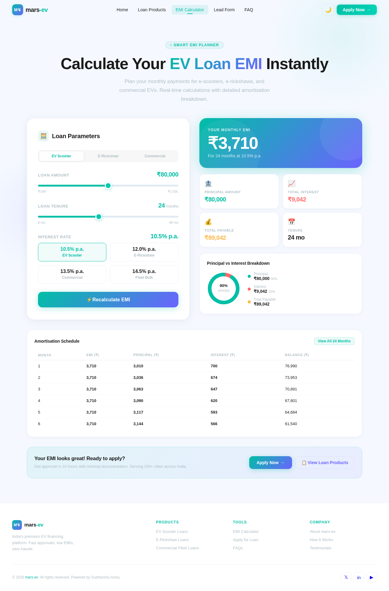 EMI Calculator design preview