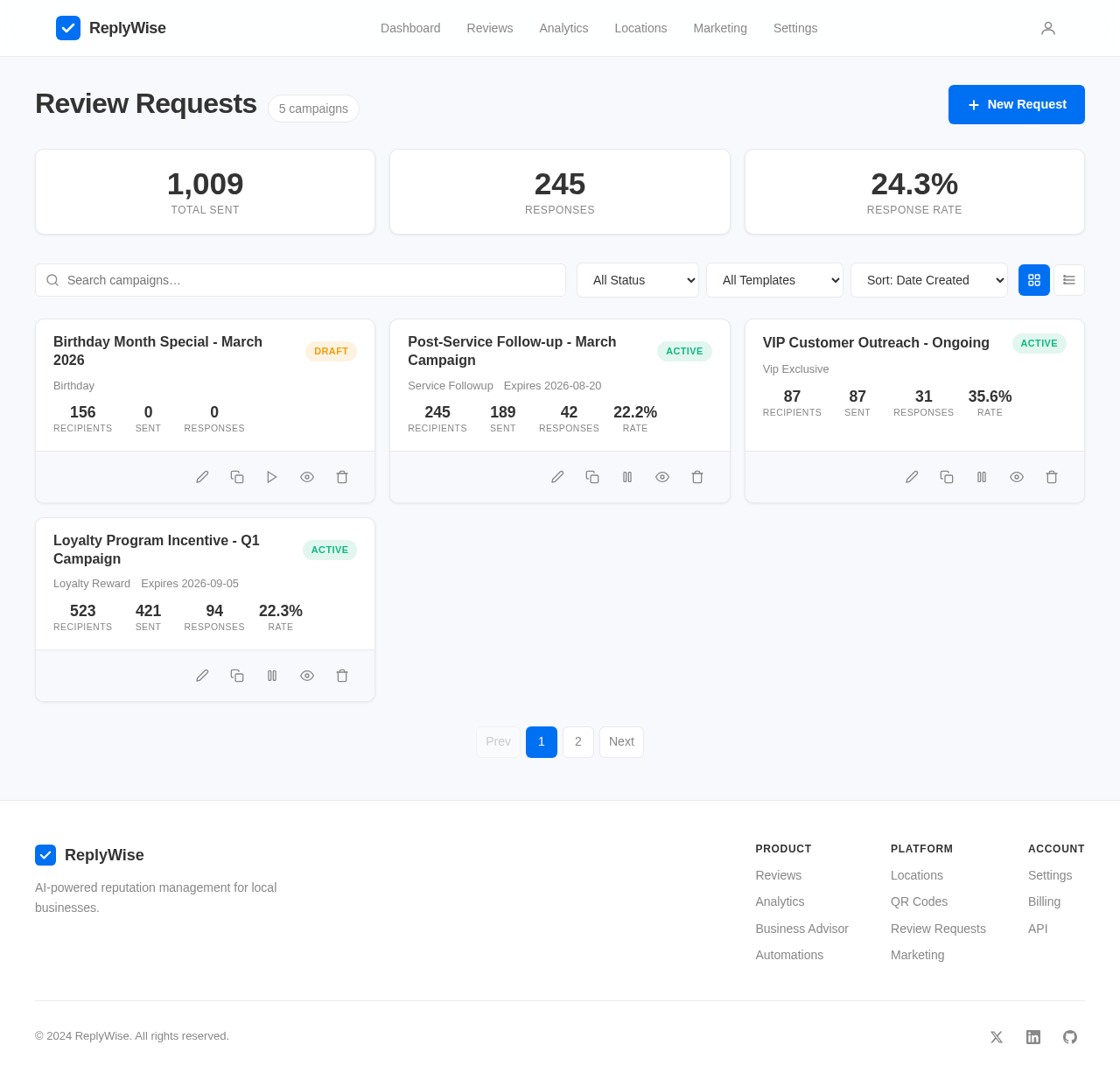 Review Requests design preview